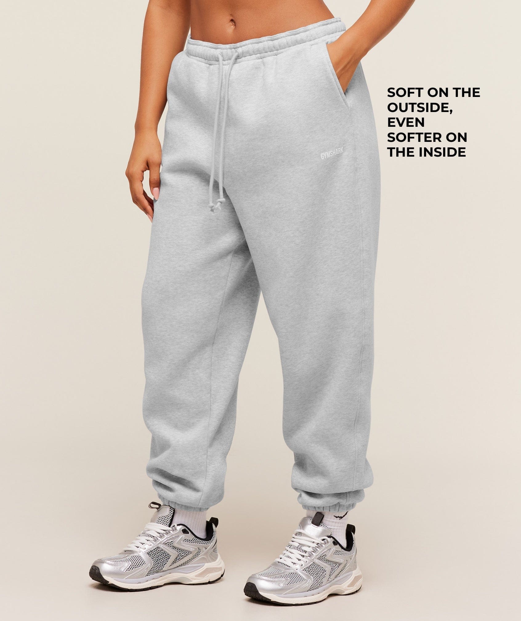 Gymshark Cosy Luxe Cuffed Joggers - Soft Grey Marl
