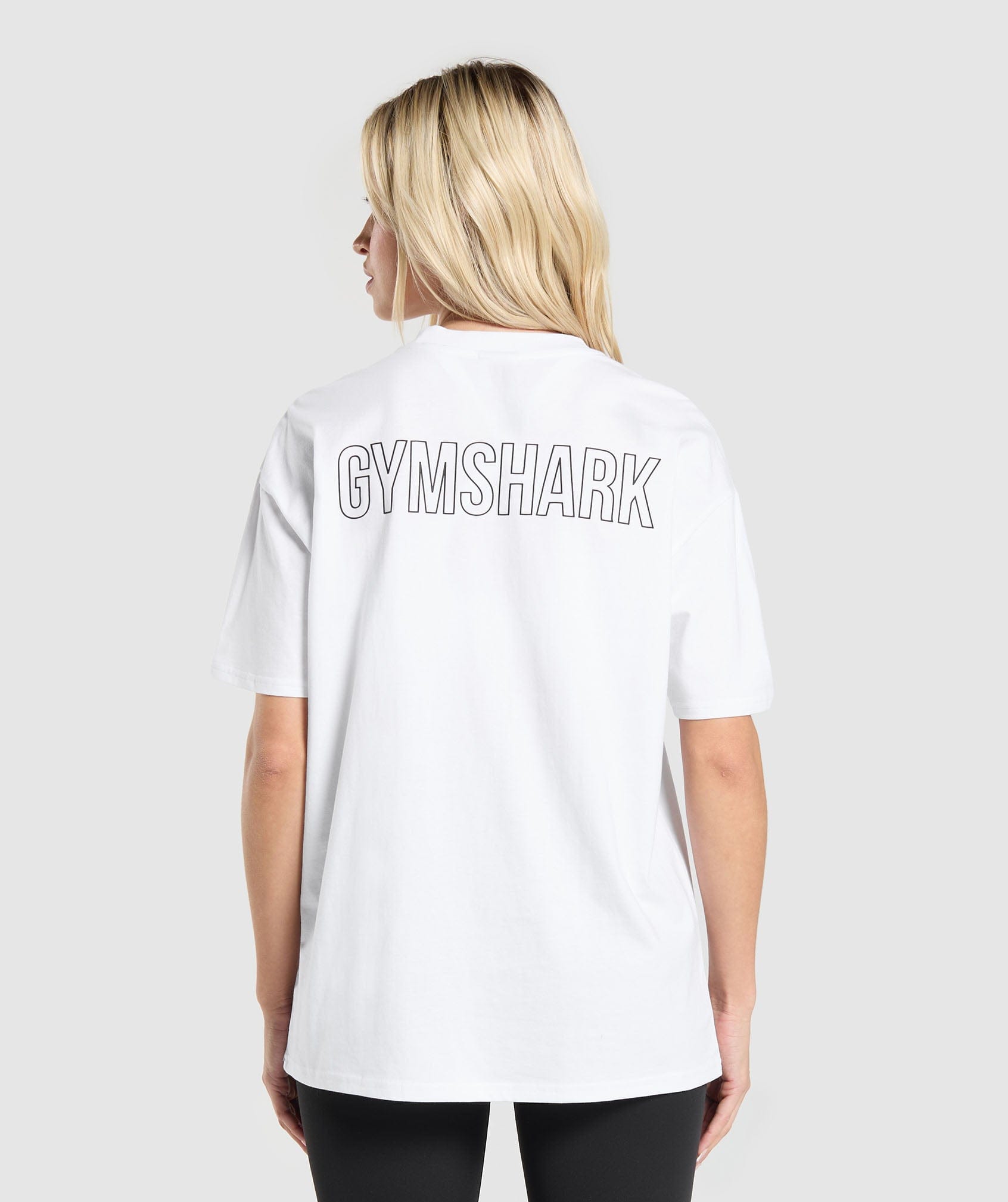 Gymshark Trace Graphic Oversized T-Shirt - White