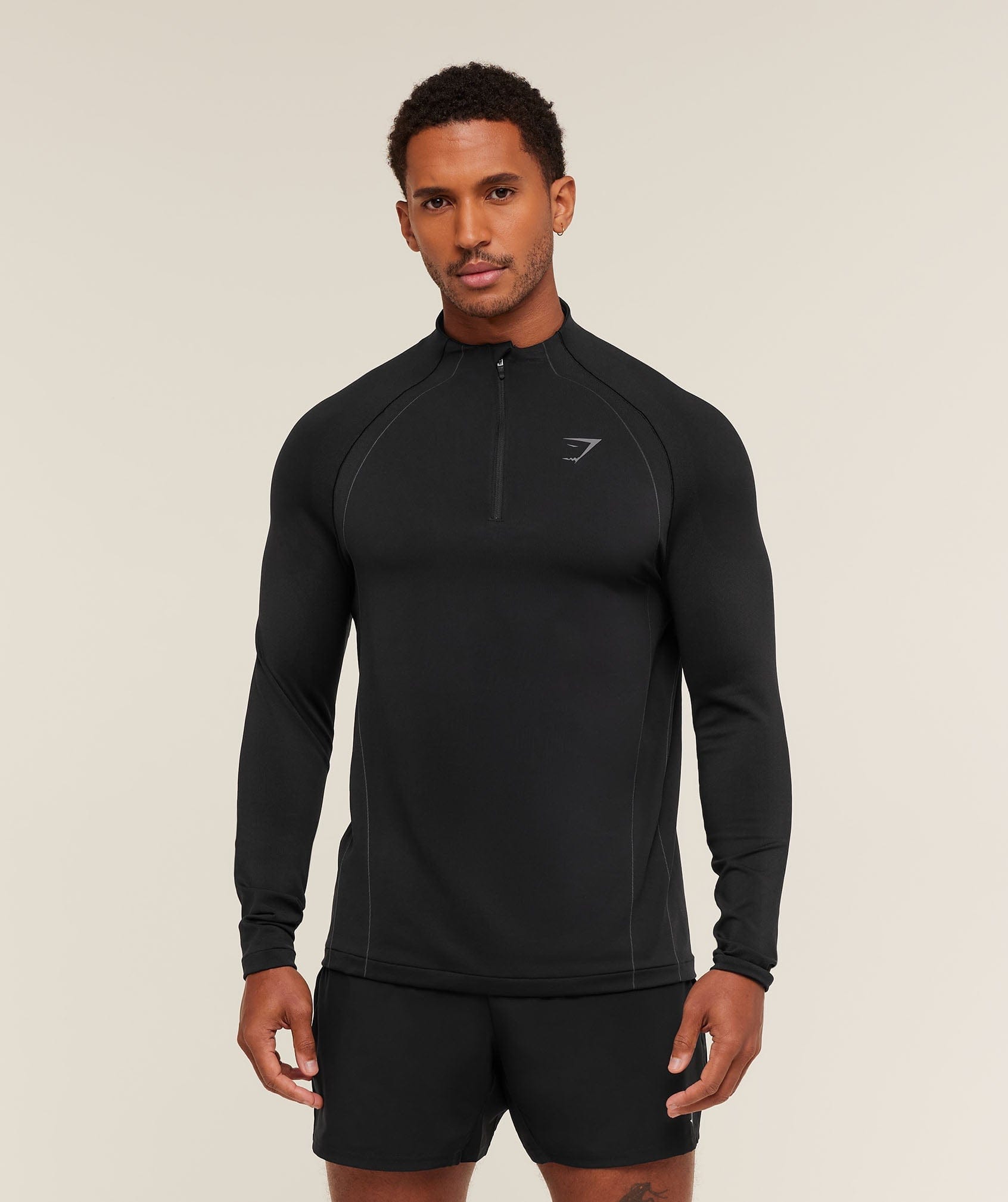 Gymshark Apex Seamless 1/4 Zip - Black/Dark Grey