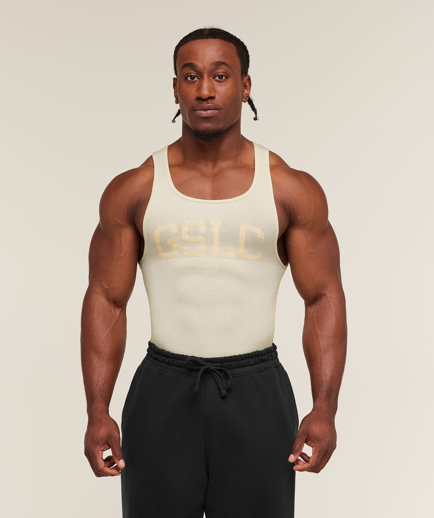 Gymshark GSLC Ribbed Tank - Oat White