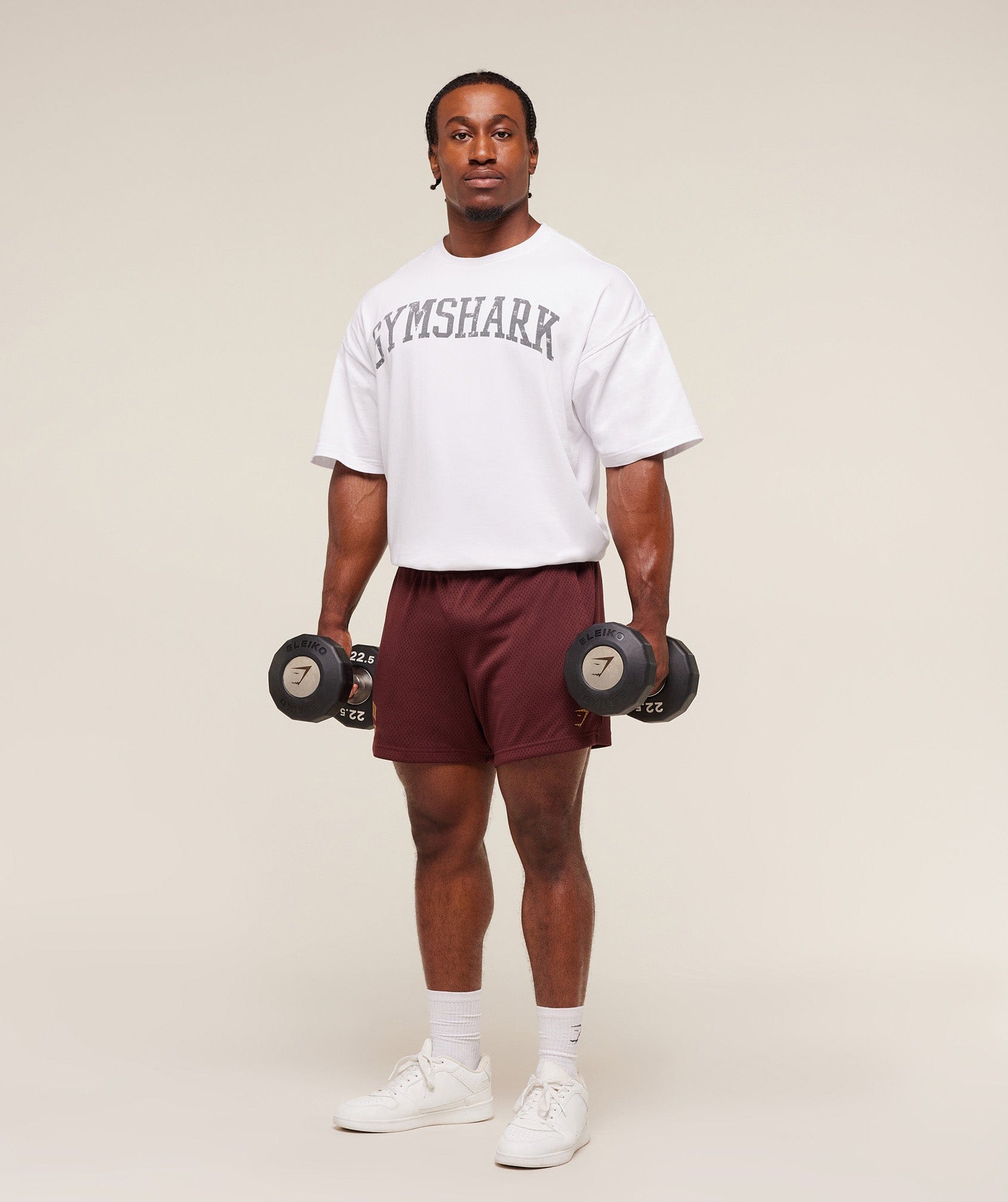 Gymshark Lifting Mesh 5" Shorts - Rich Maroon