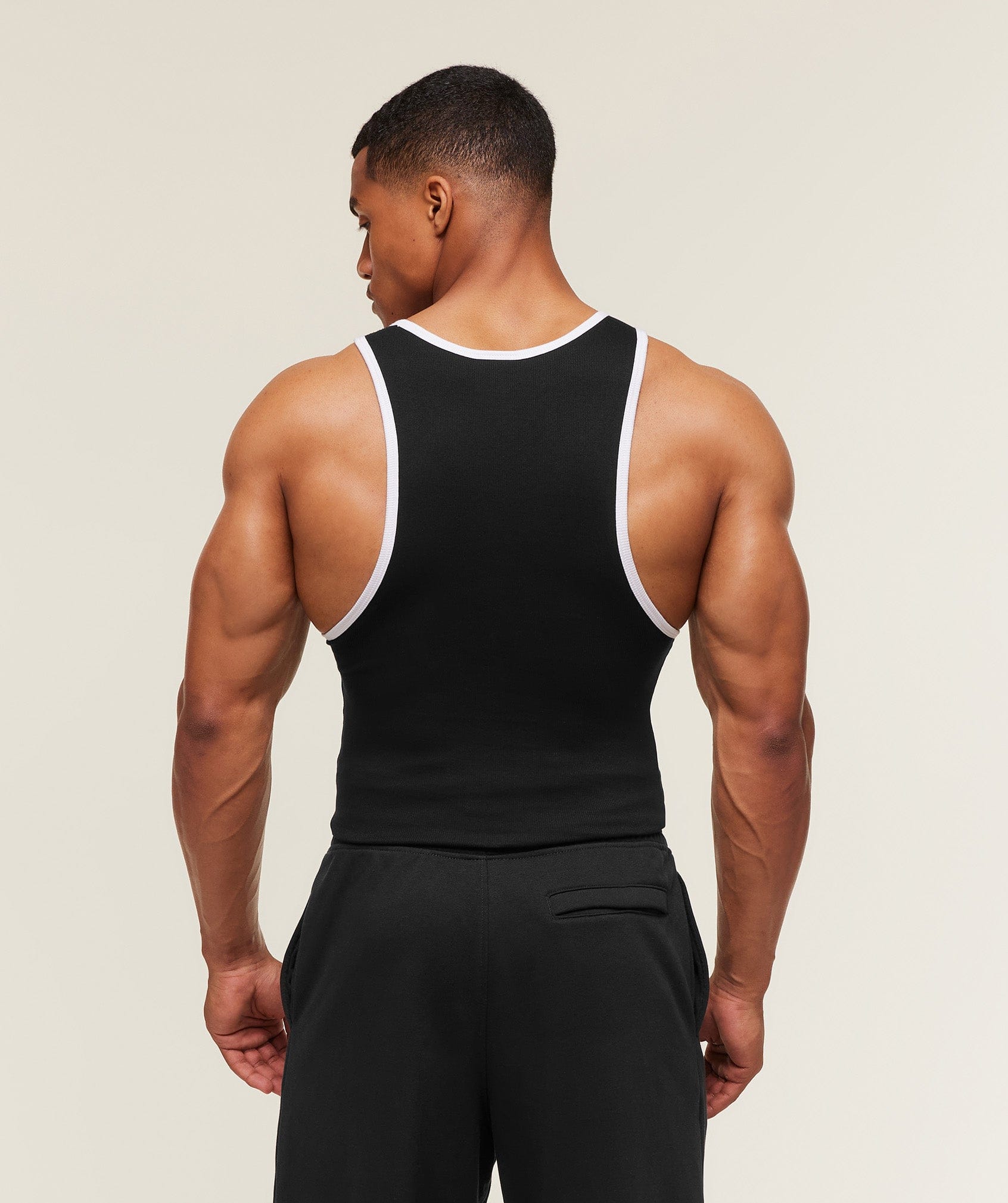 Gymshark Ribbed Tank 1PK - Black/White