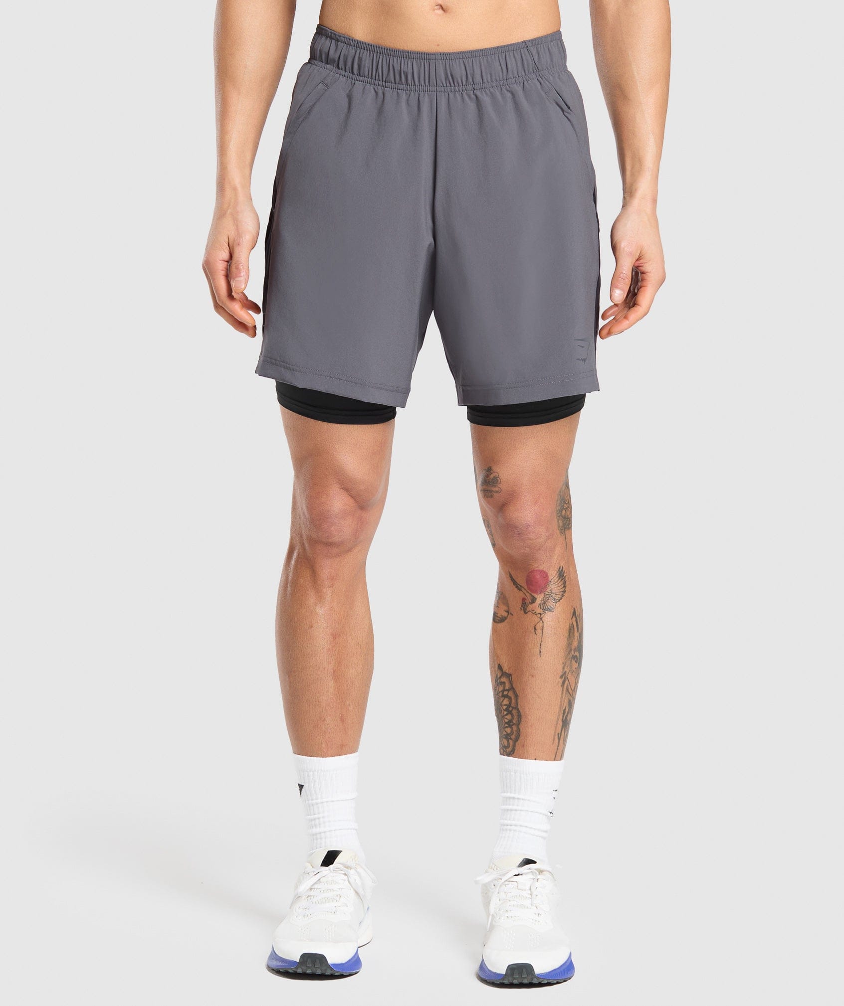 Gymshark Sport 7" 2 in 1 Shorts - Dark Grey/Black