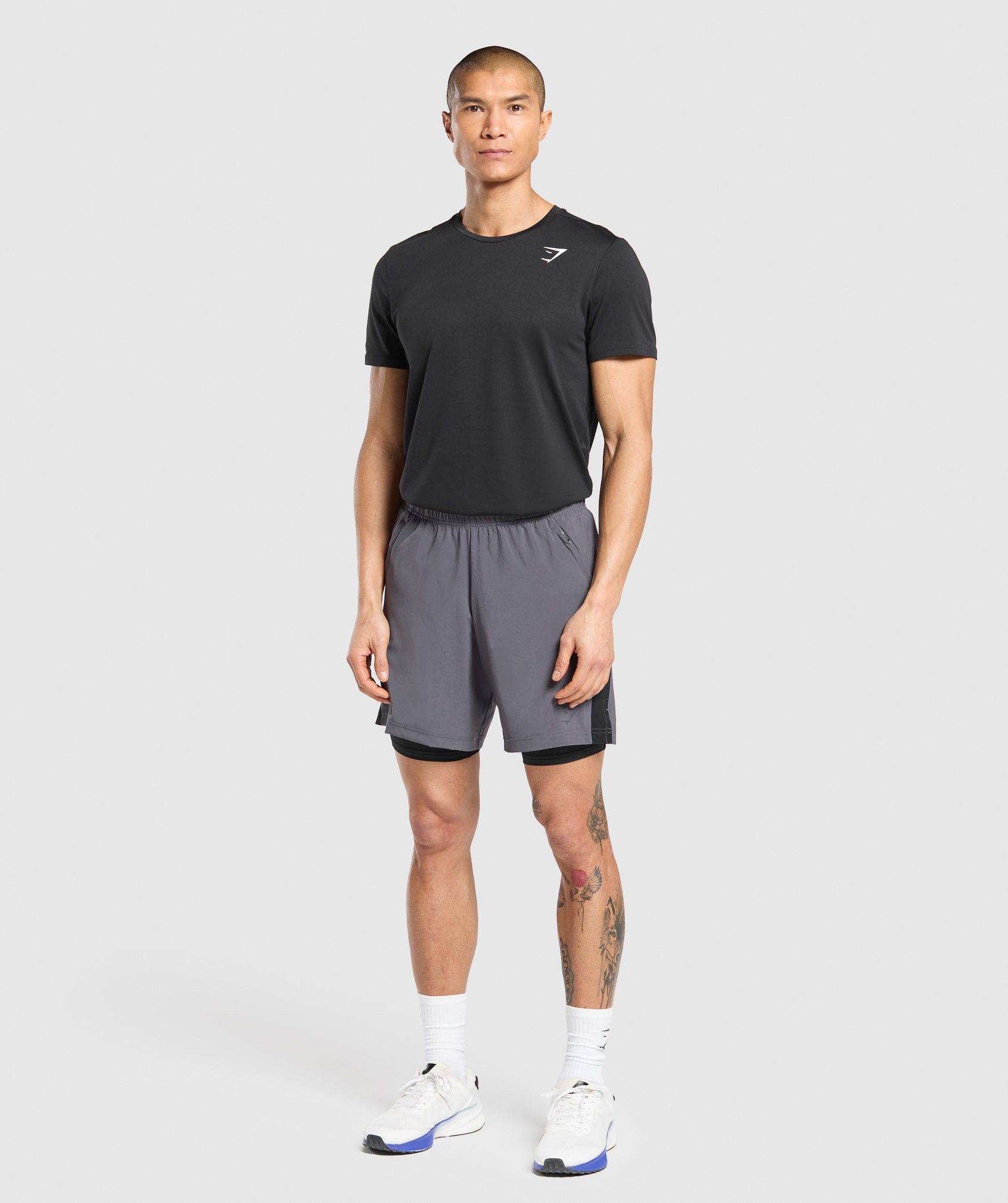 Gymshark Sport 7" 2 in 1 Shorts - Dark Grey/Black