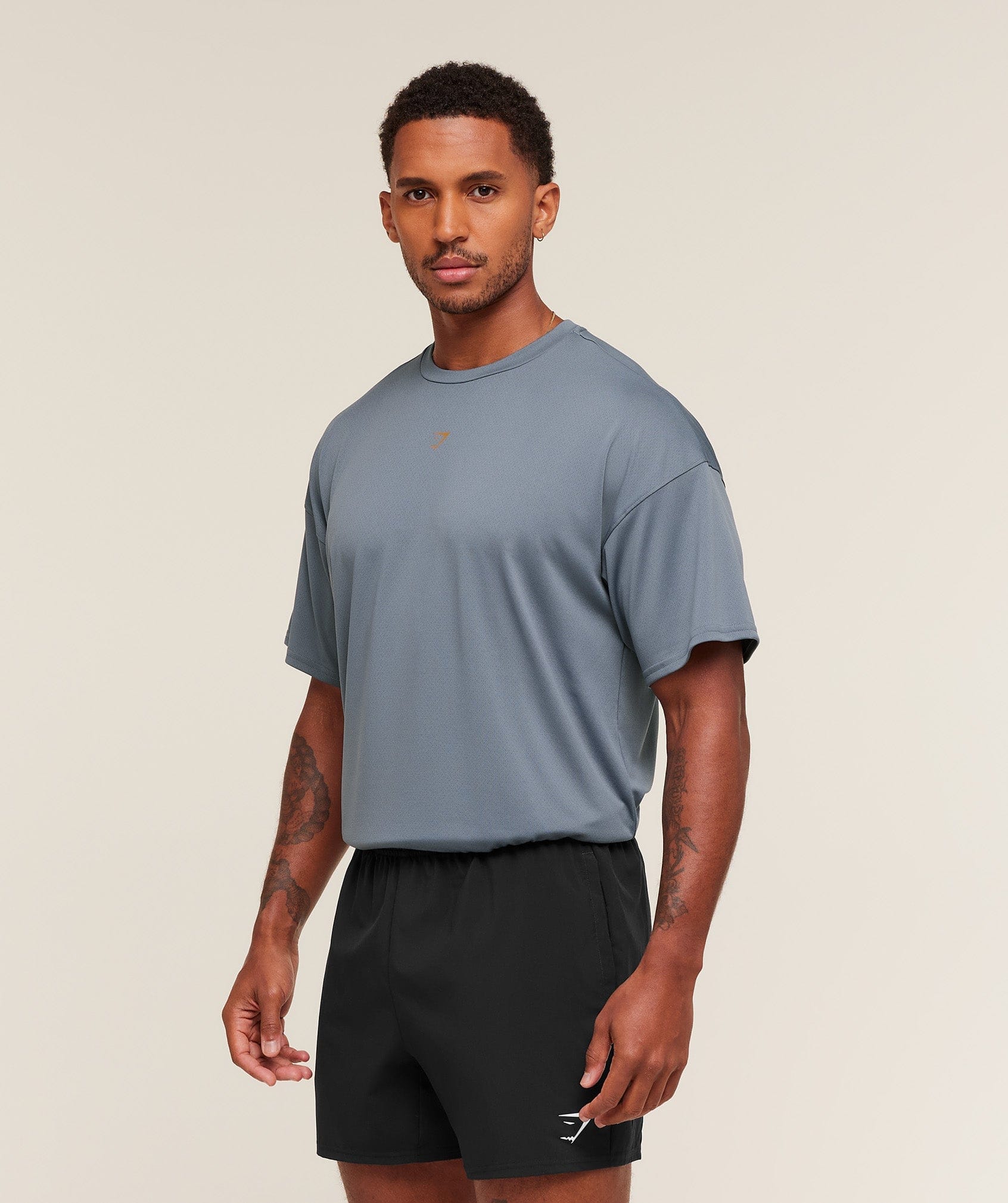 Gymshark Hybrid Graphic T-Shirt - Iron Blue