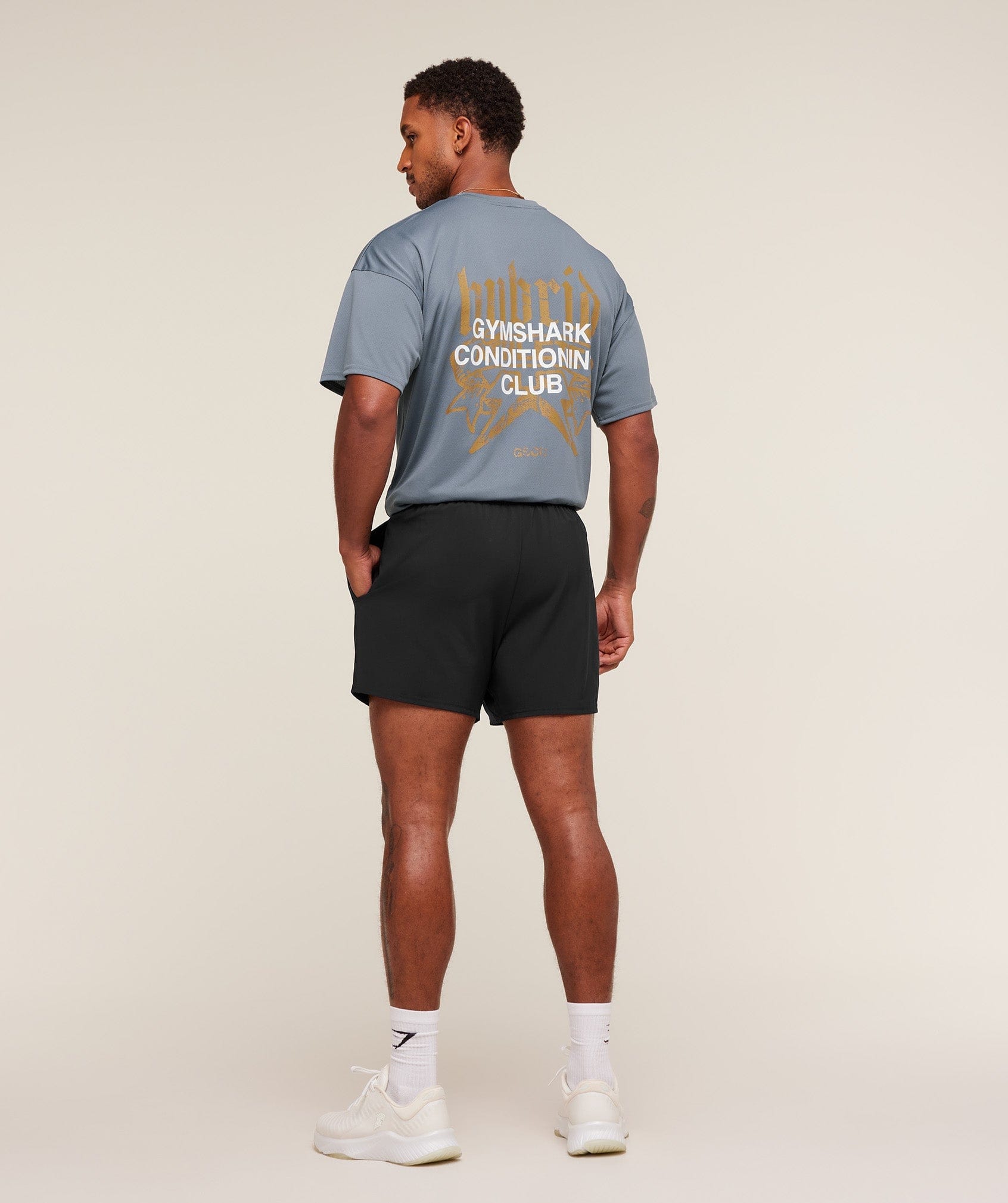 Gymshark Hybrid Graphic T-Shirt - Iron Blue