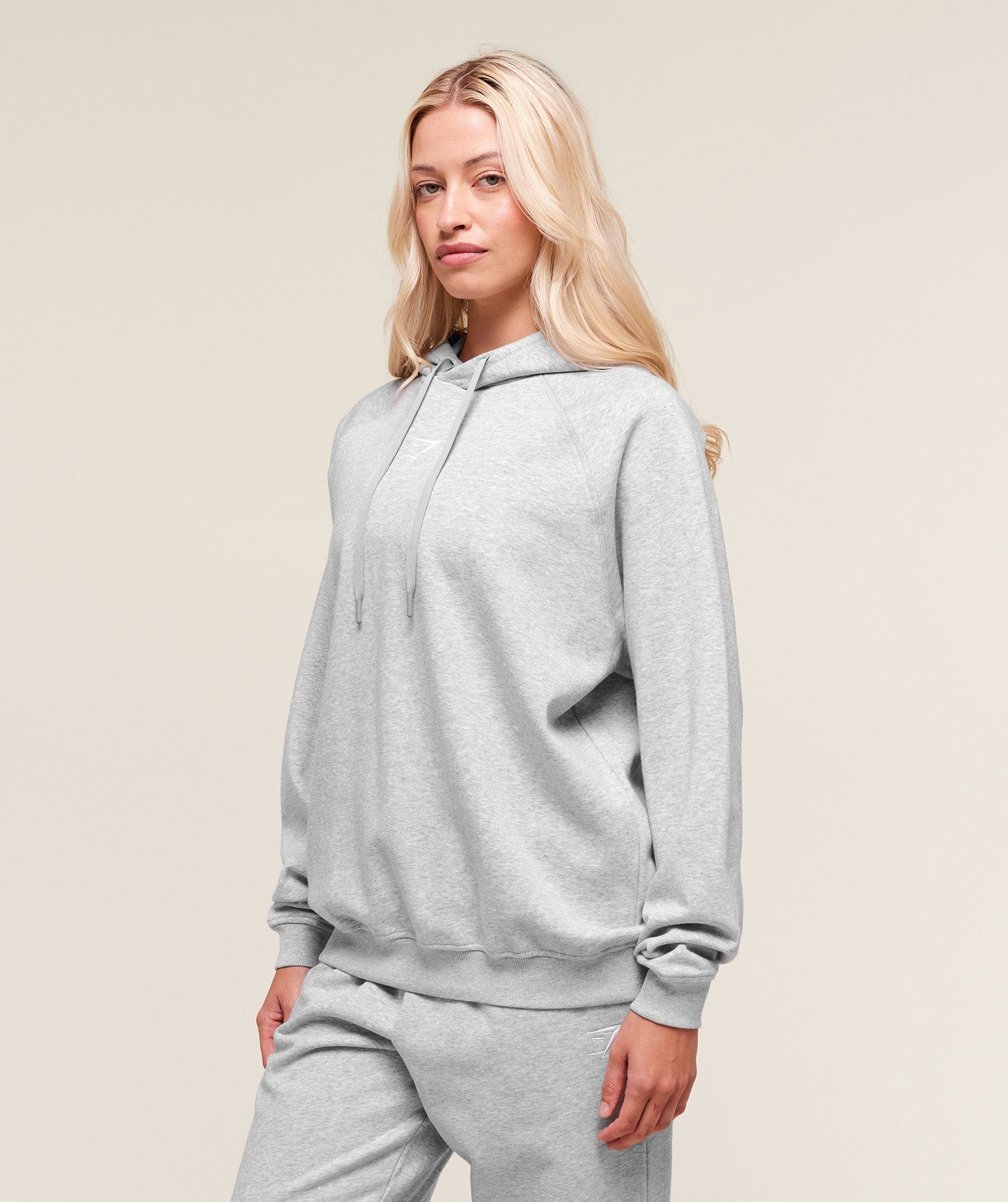 Gymshark Training Oversized Fleece Hoodie - Light Grey Core Marl