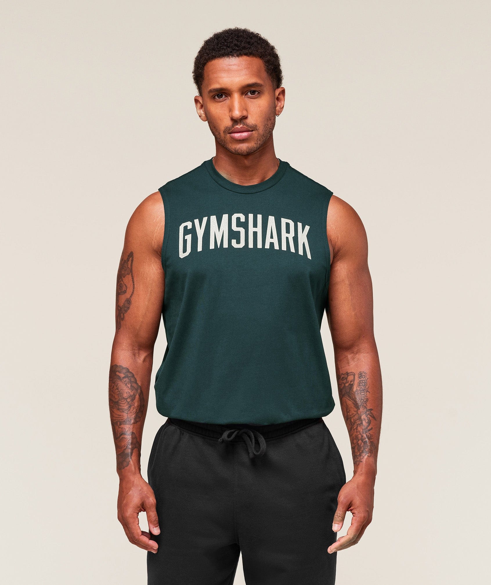 Gymshark Worn Graphic Tank - Deep Petrol Blue
