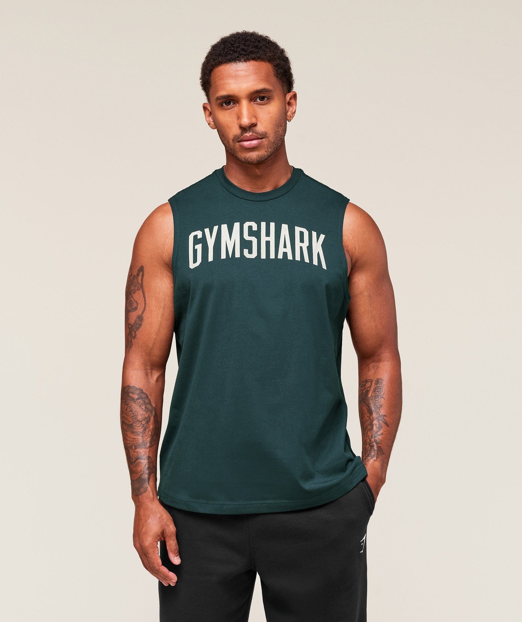 Gymshark Worn Graphic Tank - Deep Petrol Blue