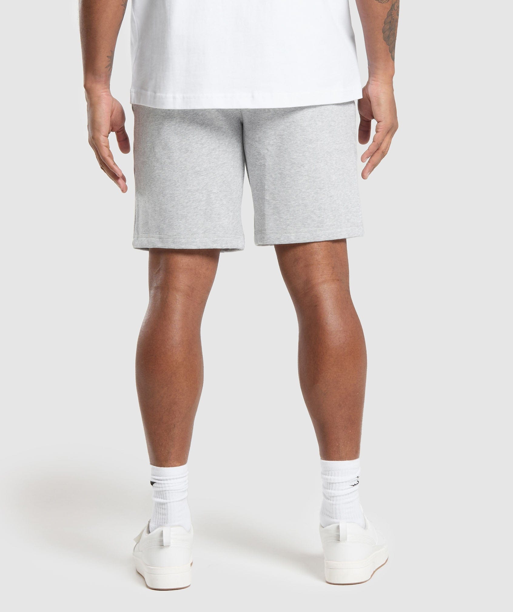 Gymshark Crest 9" Shorts - Light Grey Marl