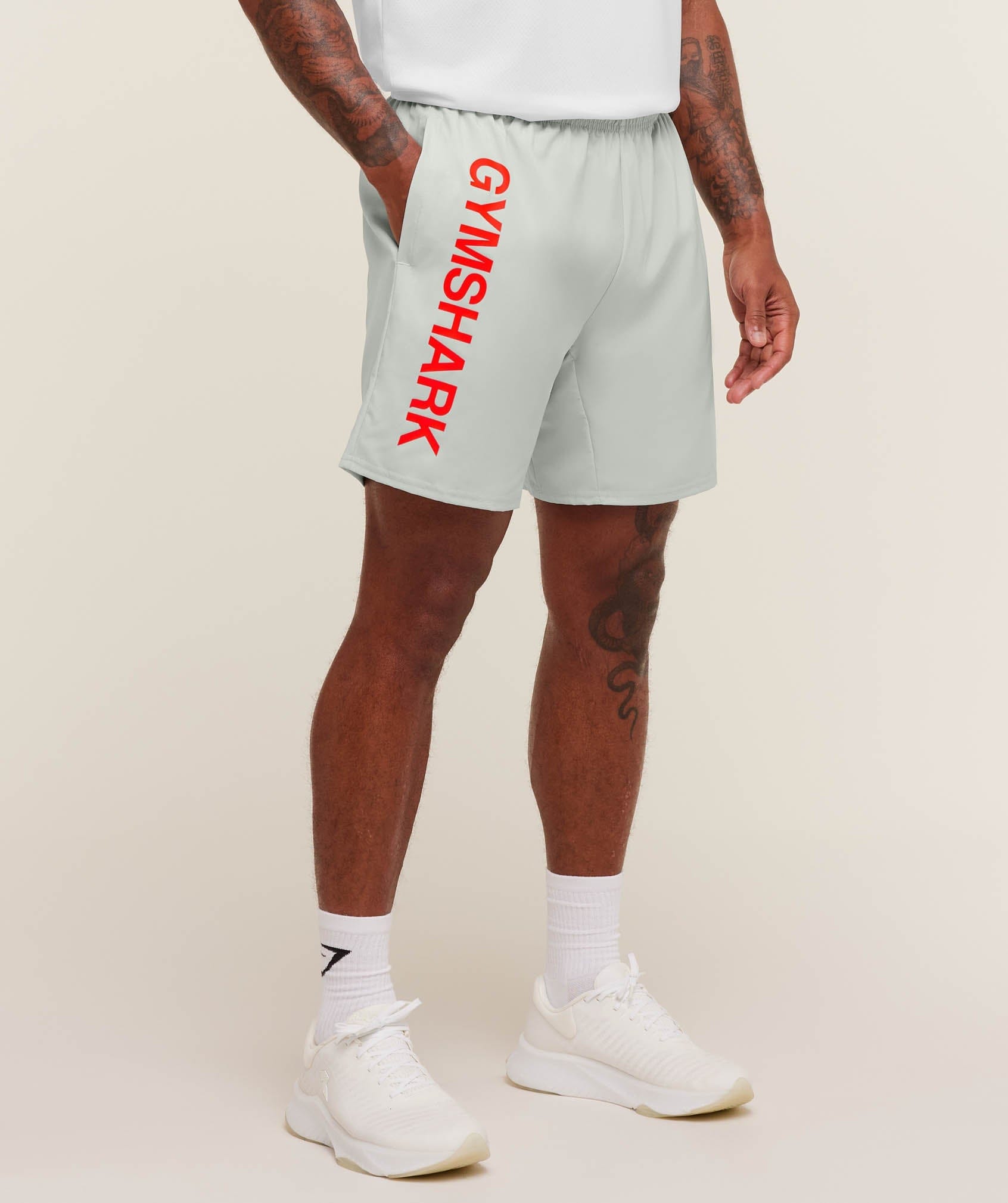 Gymshark Conditioning 7" Shorts - Light Grey