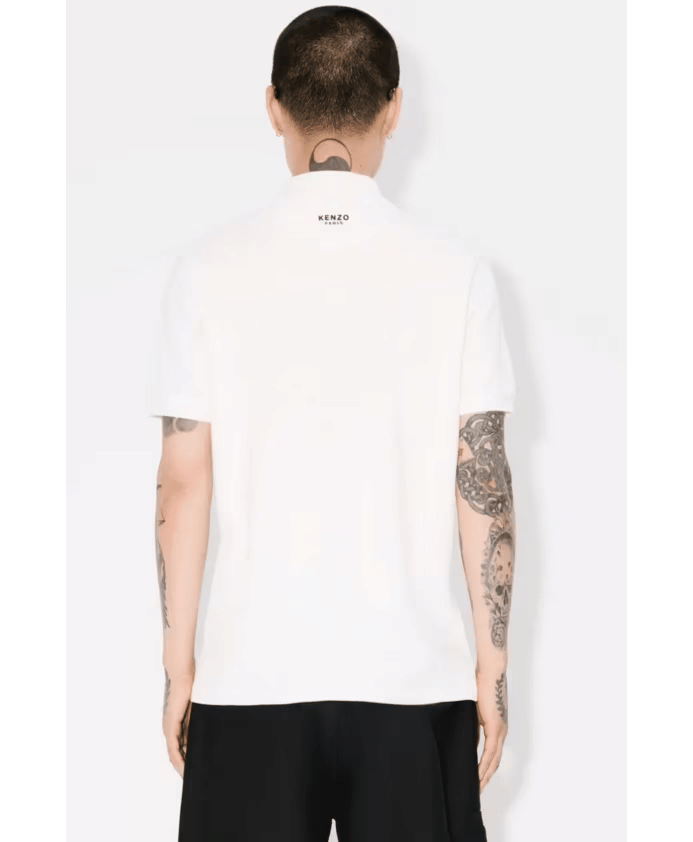 Kenzo Embroidered White Cotton Polo Shirt