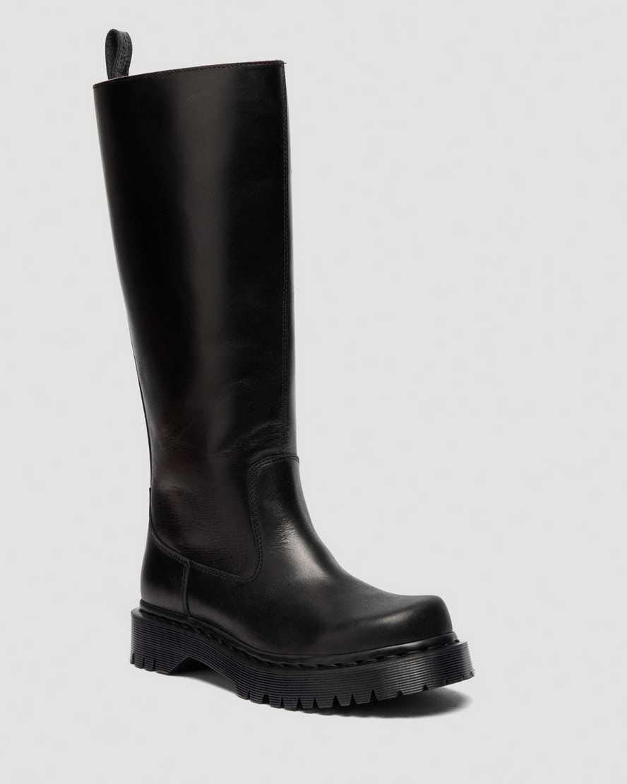 Rejena Hi Old Harness Leather Boots — Black