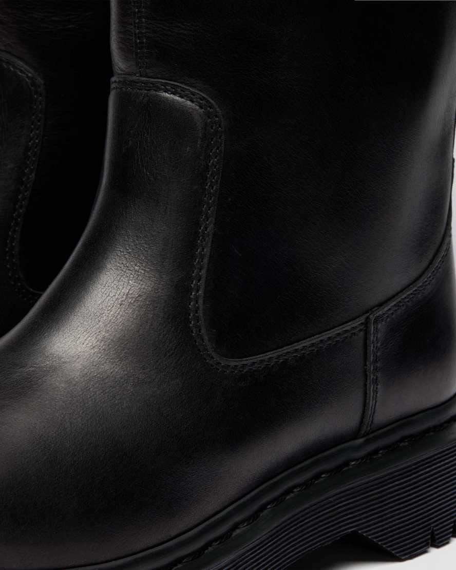Rejena Hi Old Harness Leather Boots — Black