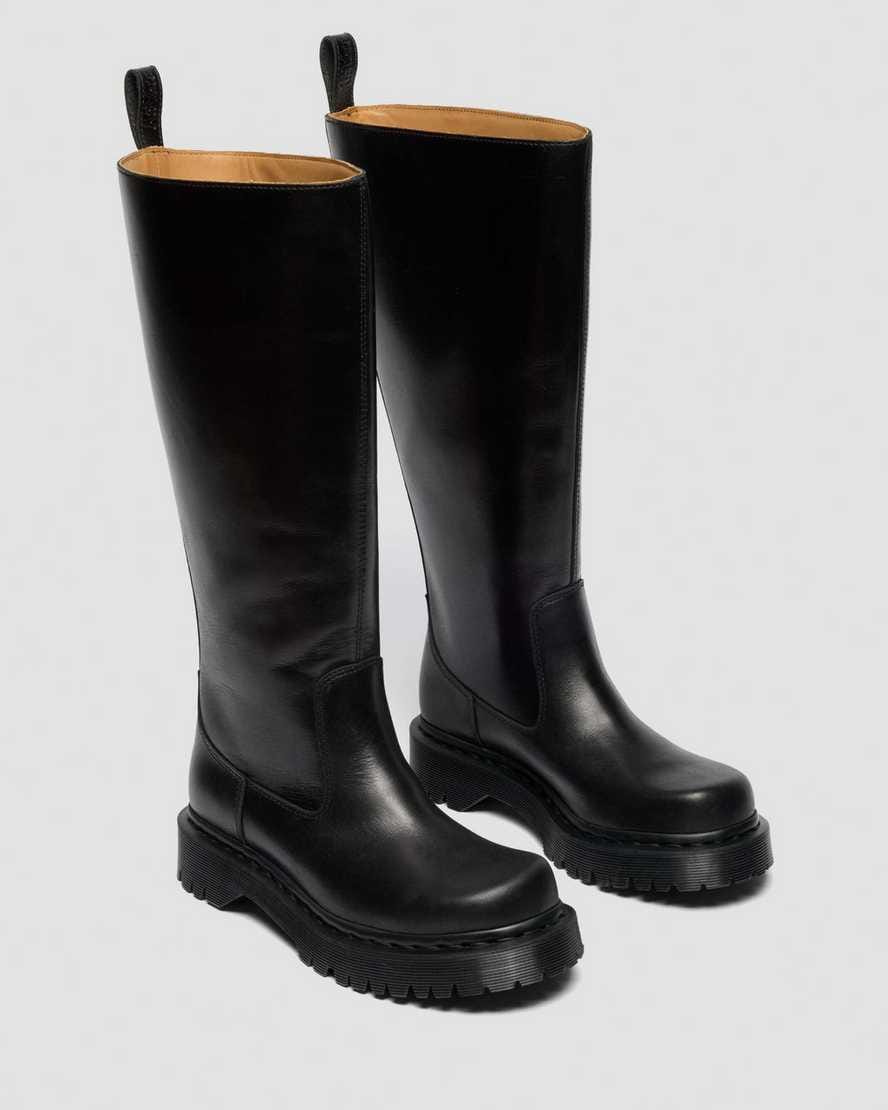 Rejena Hi Old Harness Leather Boots — Black