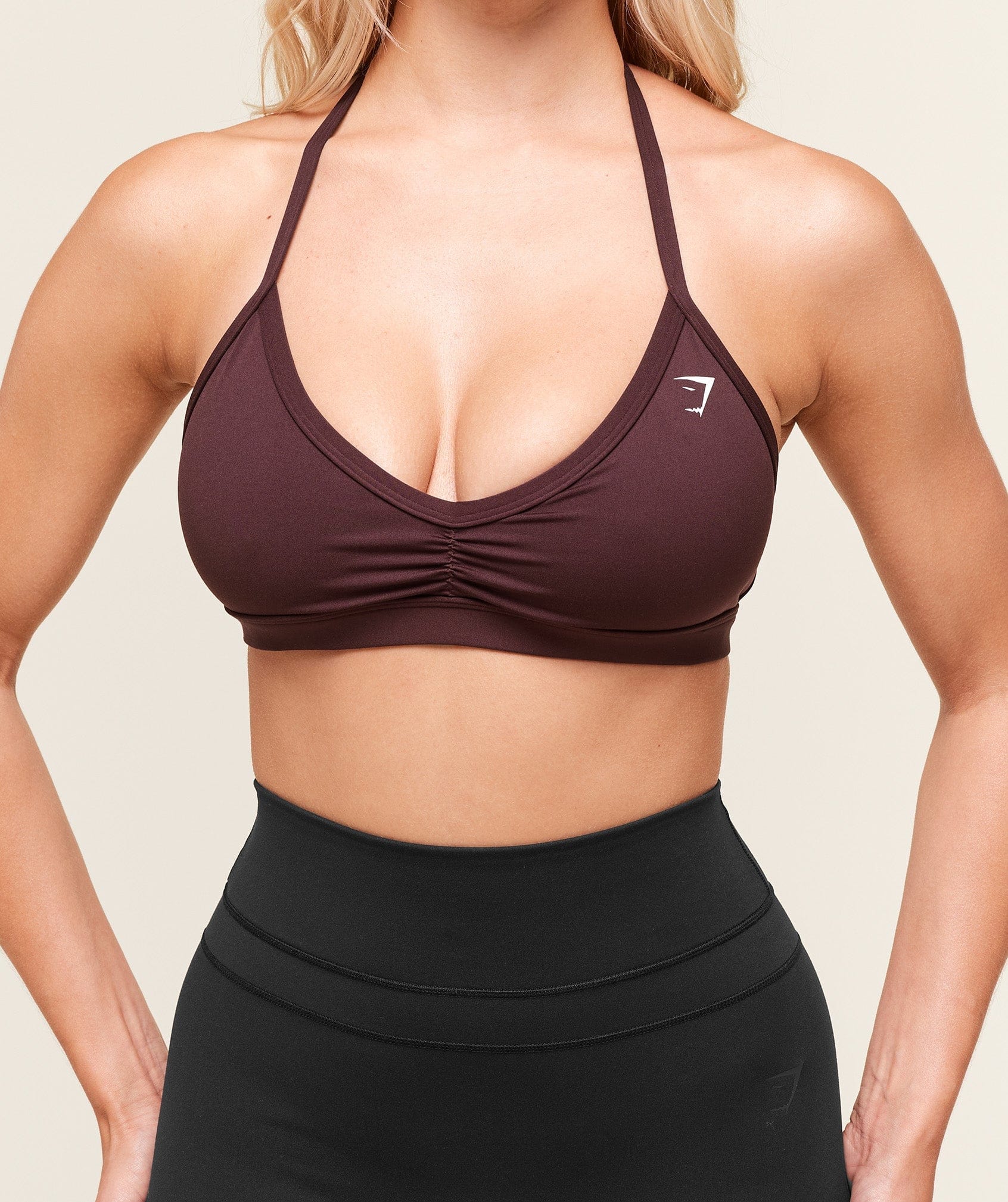 Gymshark Minimal Halterneck Sports Bra - Cherry Purple