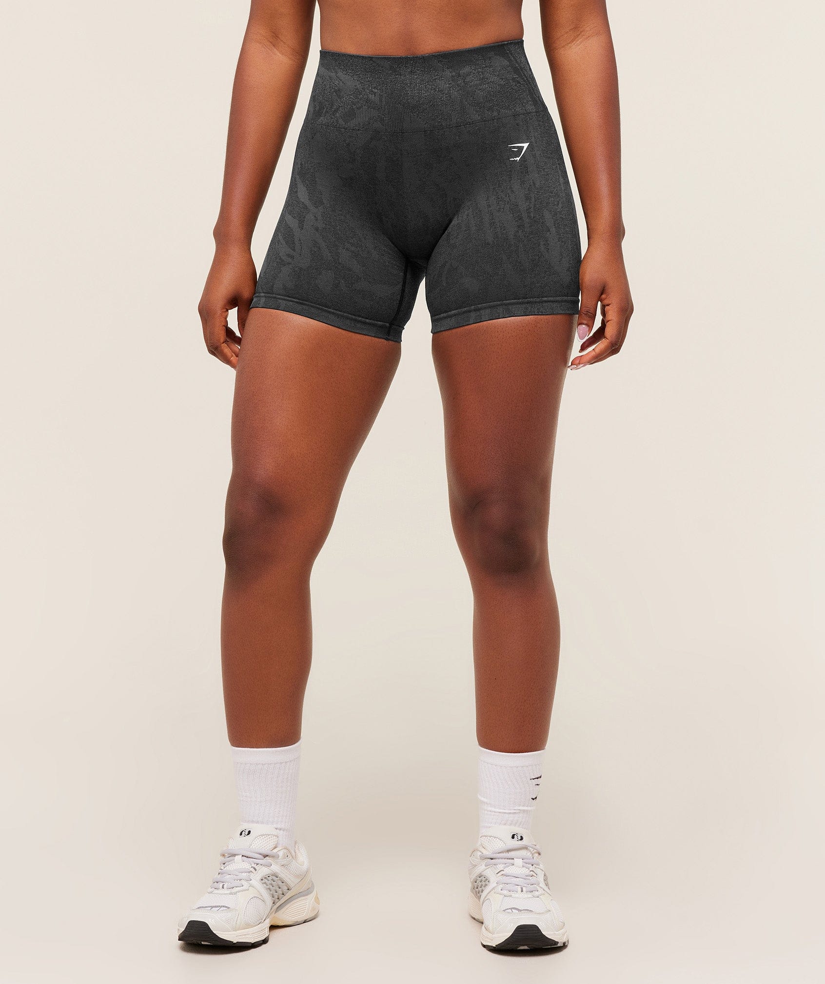 Gymshark Adapt Camo Seamless Shorts - Asphalt Grey/Black