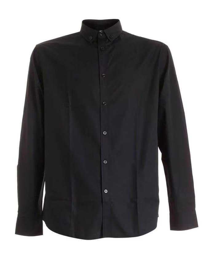 Moschino Black Cotton Shirt with Maxi Label