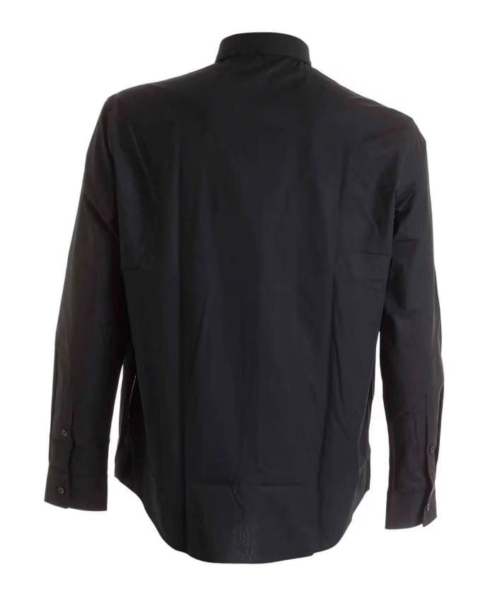 Moschino Black Cotton Shirt with Maxi Label