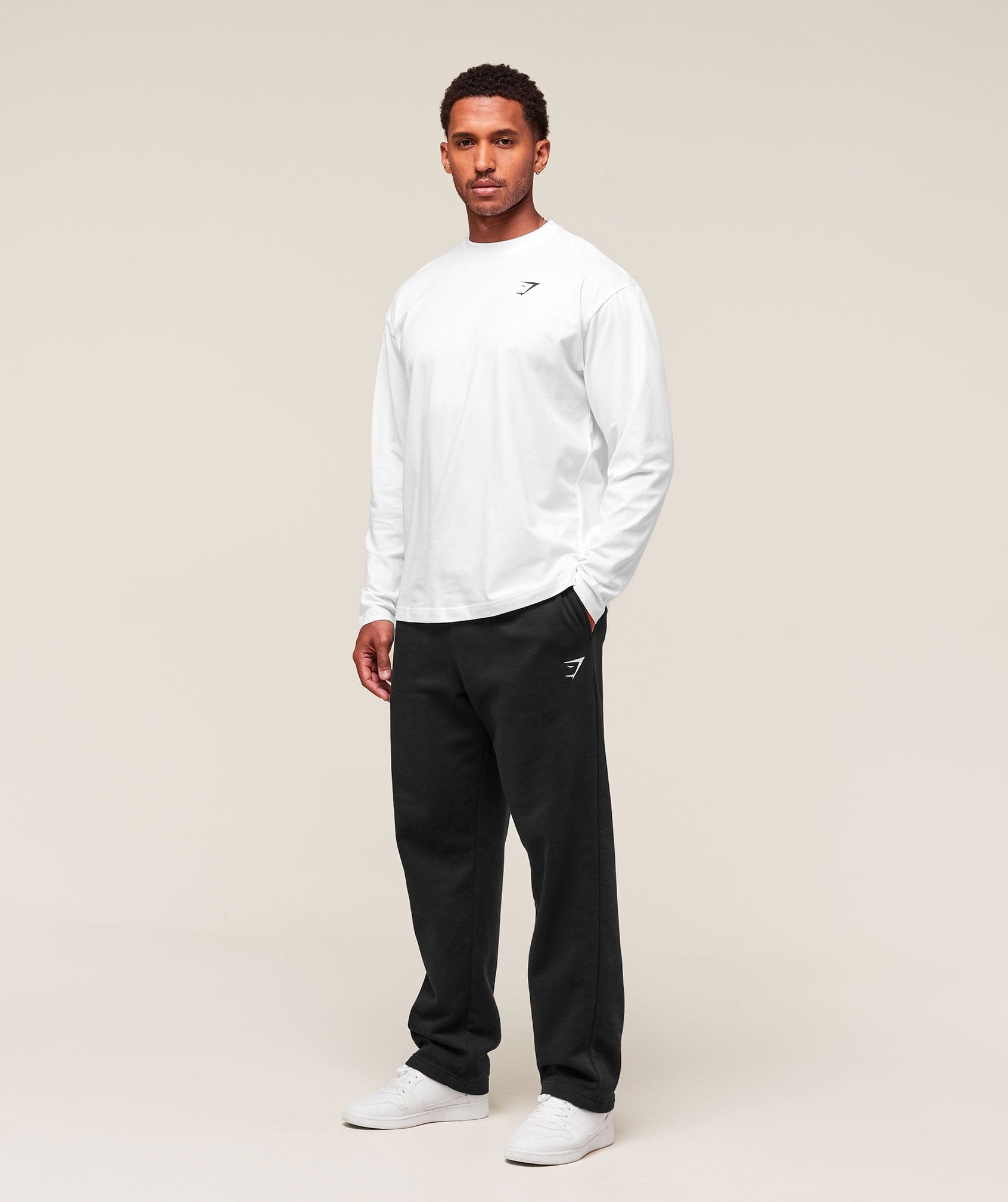 Gymshark Essential Oversized Long Sleeve T-Shirt - White