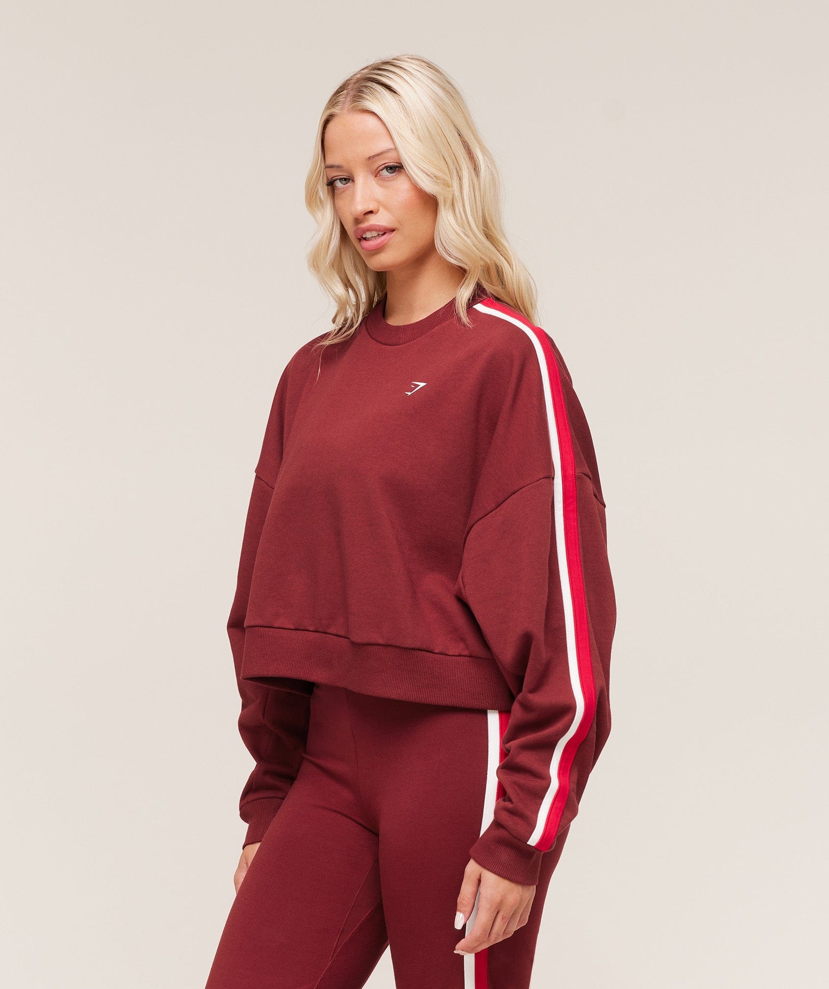Gymshark Piping Midi Crew Neck - Sets Red/Carmine Red/Soft White