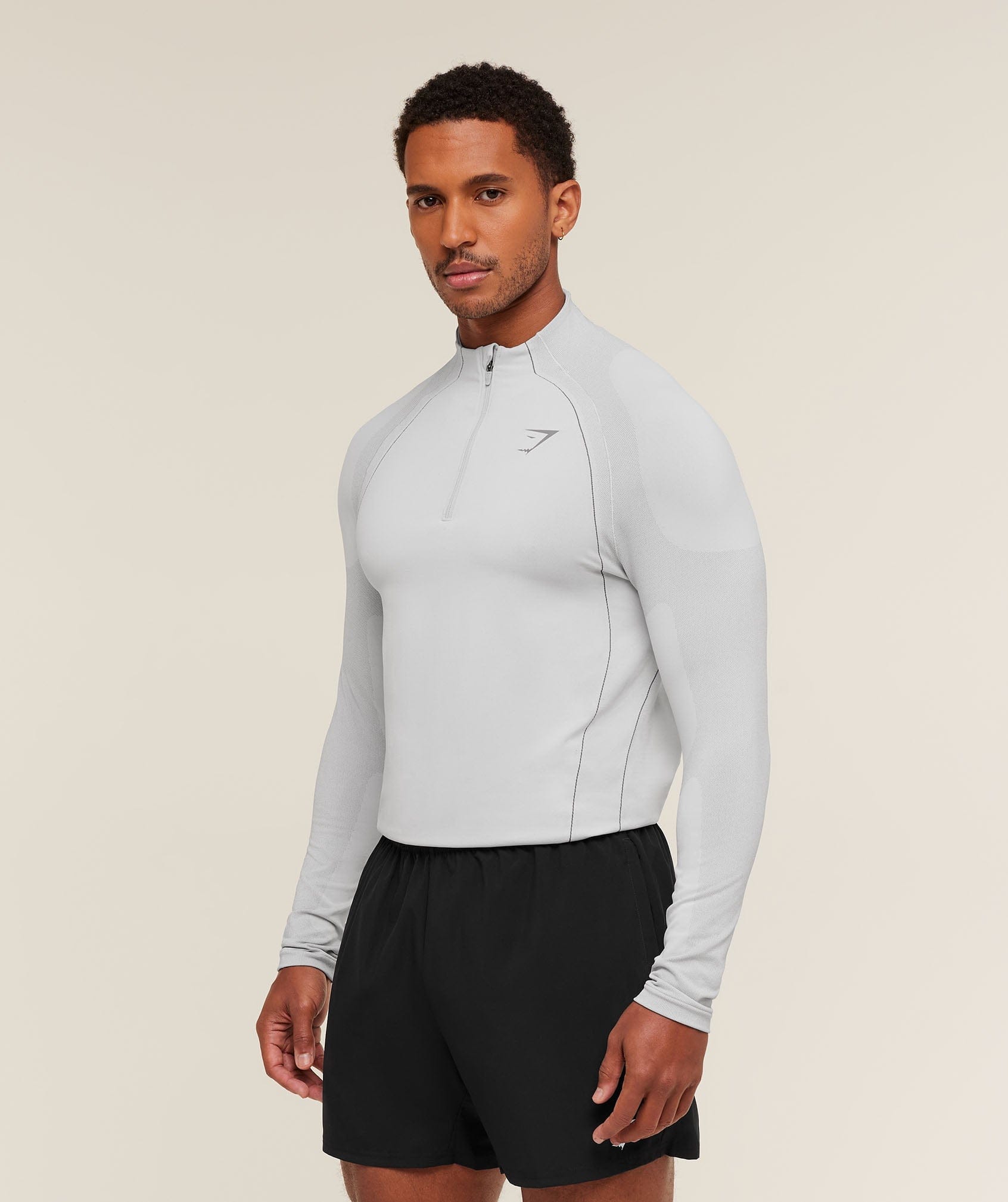 Gymshark Apex Seamless 1/4 Zip - Light Grey/Medium Grey