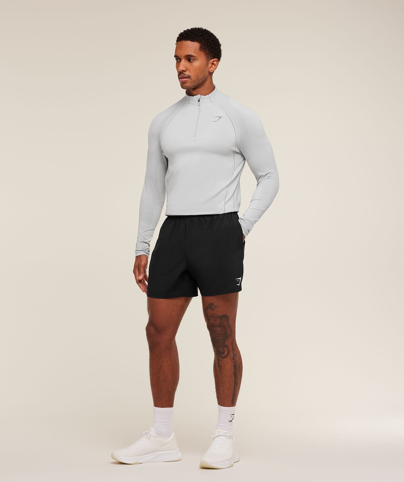 Gymshark Apex Seamless 1/4 Zip - Light Grey/Medium Grey