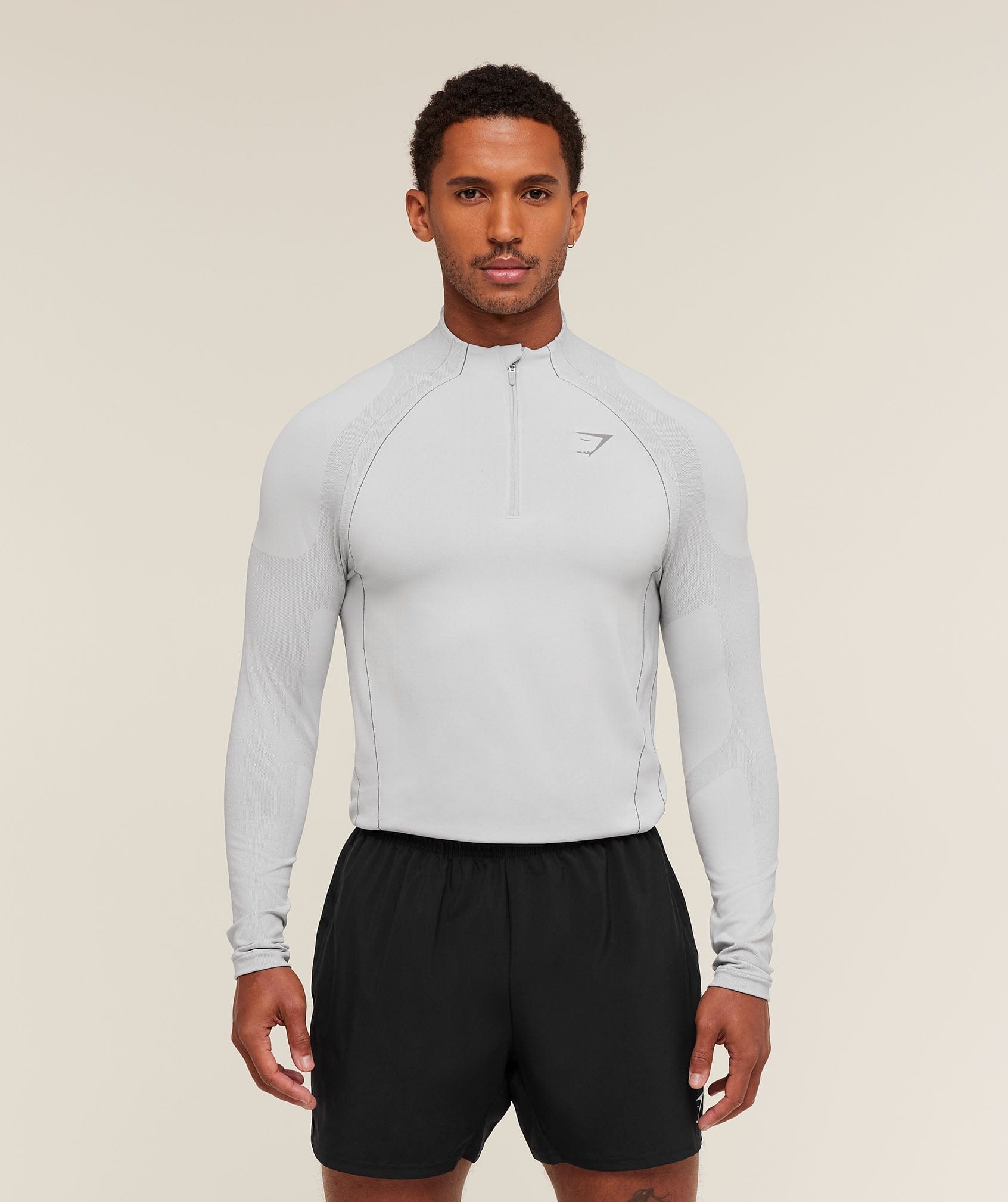 Gymshark Apex Seamless 1/4 Zip - Light Grey/Medium Grey