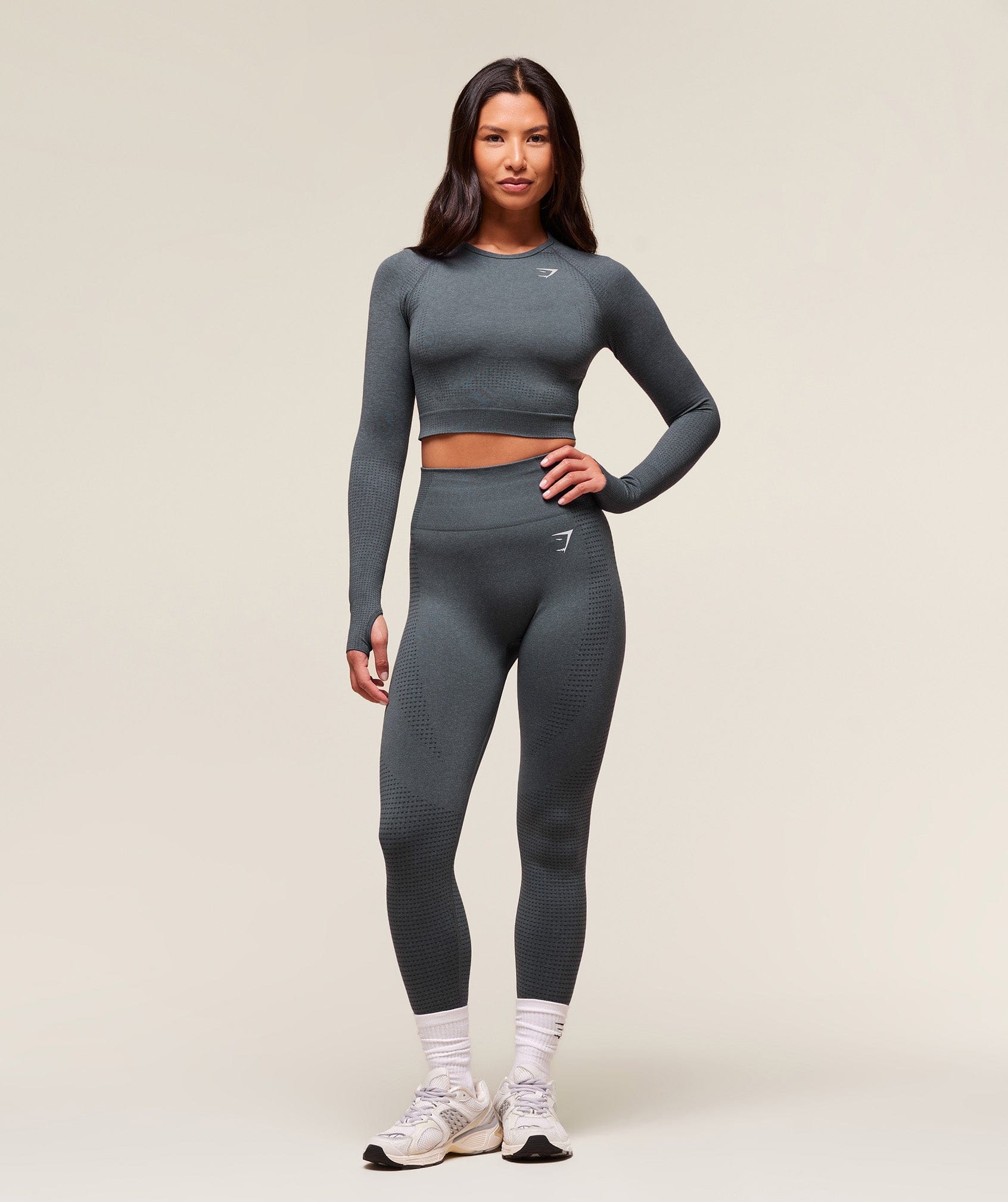 Gymshark Vital Crop Top - Strong Grey Marl
