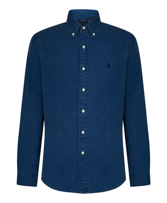 Polo Ralph Lauren Button-Down Collar Shirt with Striped Pattern