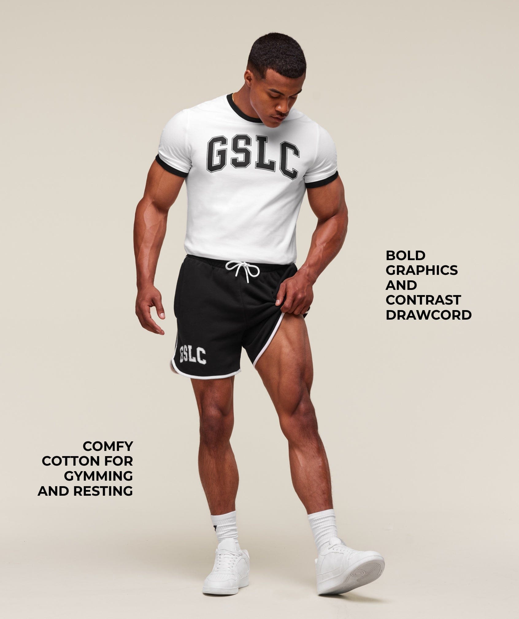 Gymshark GSLC Contrast 5" Shorts - Black/White