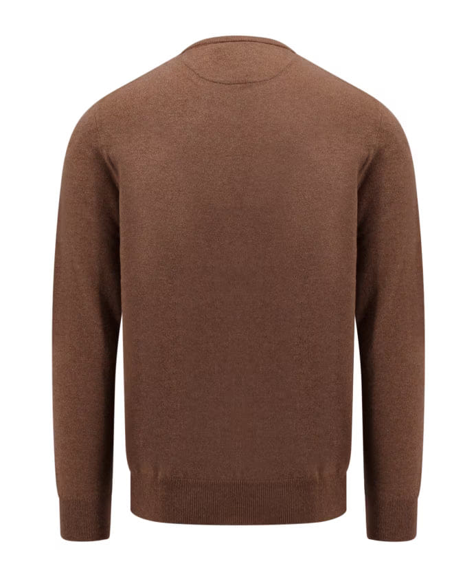 Polo Ralph Lauren Brown Sweater with Ribbed Crew Neck
