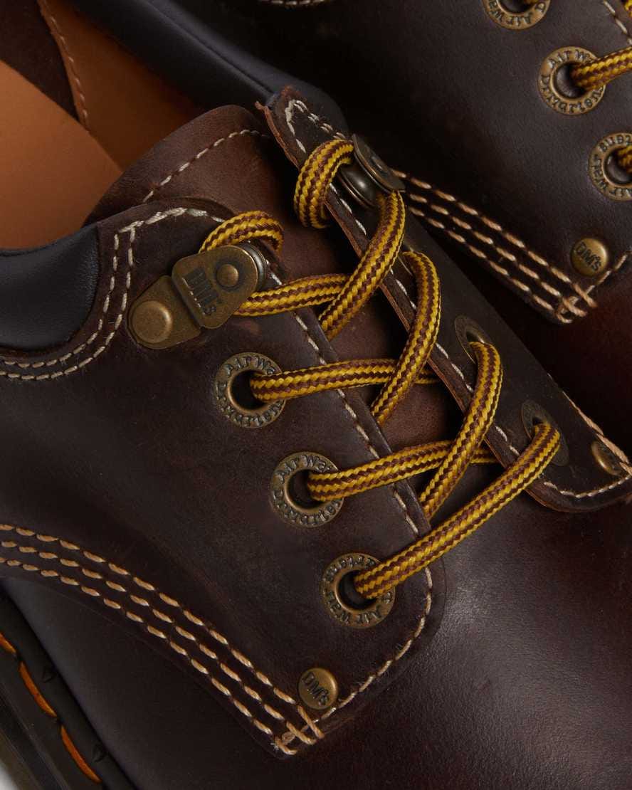 8053 Arc Crazy Horse Leather Platform Casual Shoes — Dark Brown