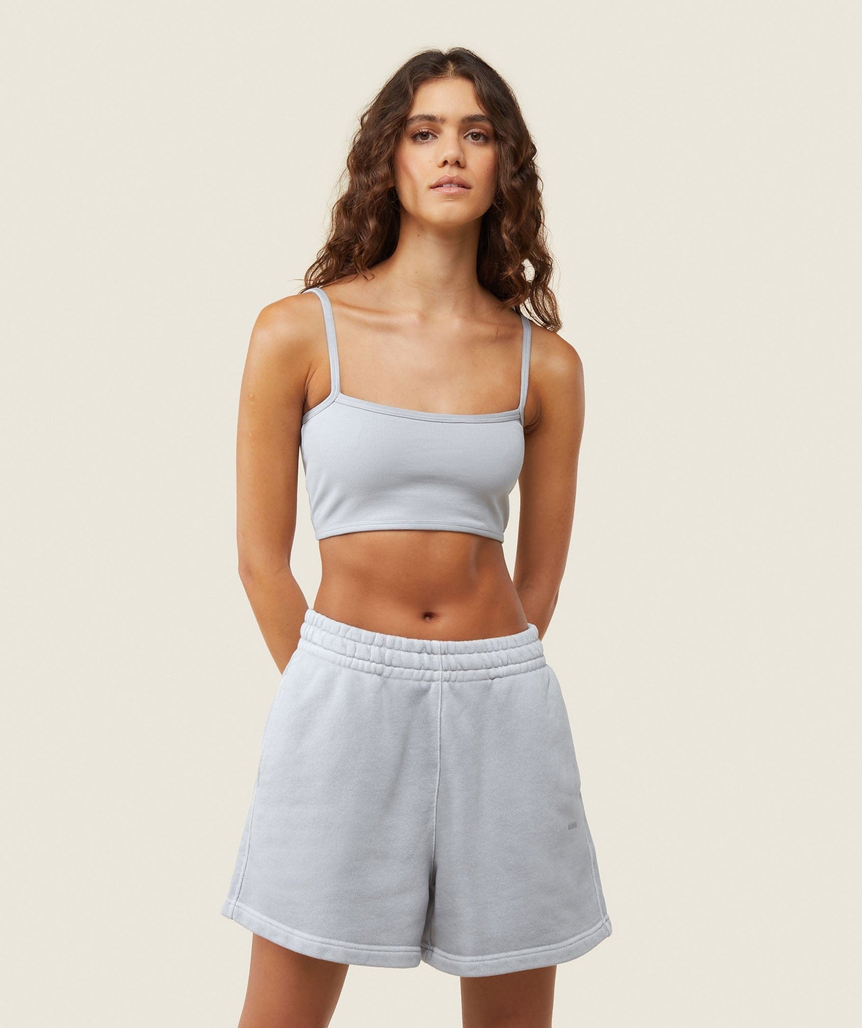 Gymshark everywear Ribbed Bandeau Bra - Ice Grey