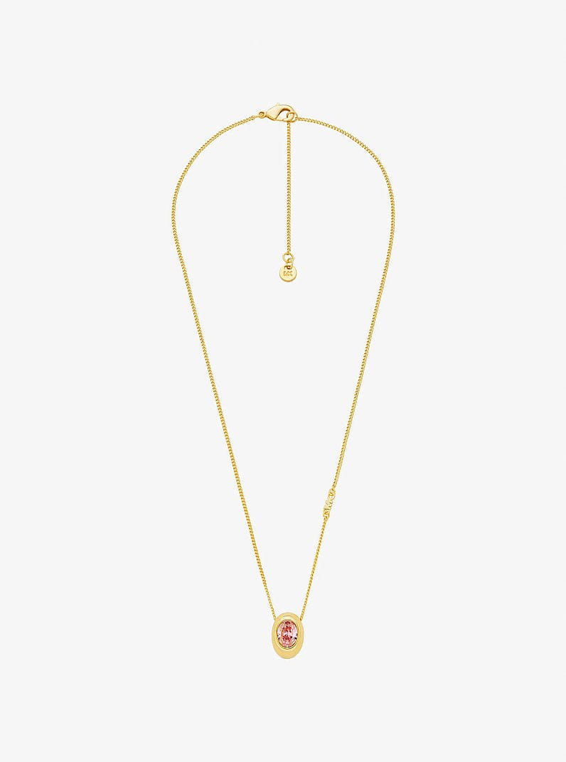 Oval Stone Pendant Necklace