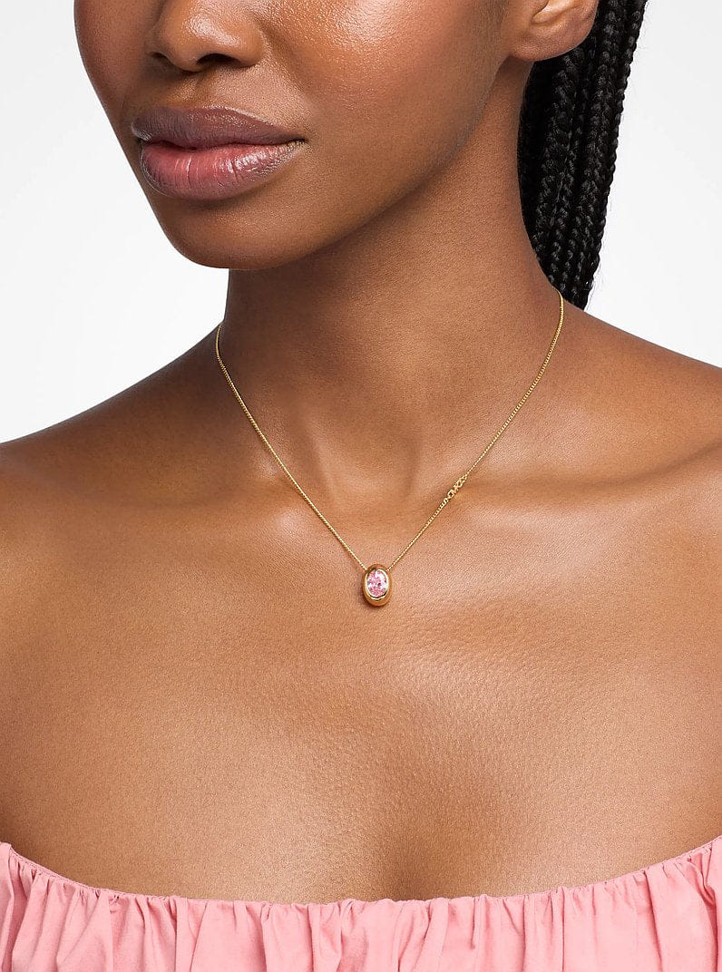 Oval Stone Pendant Necklace