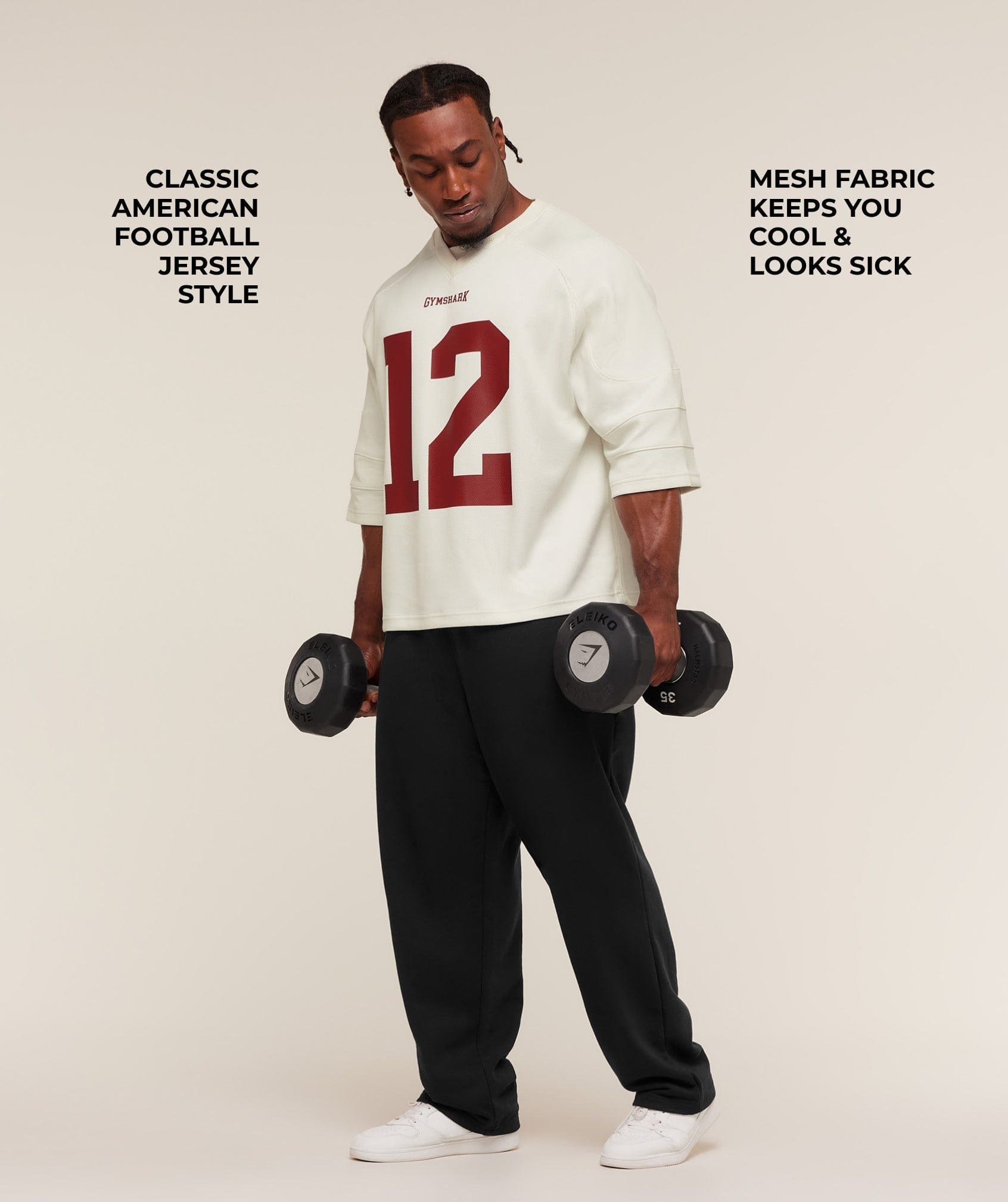 Gymshark American Football Jersey - Soft White
