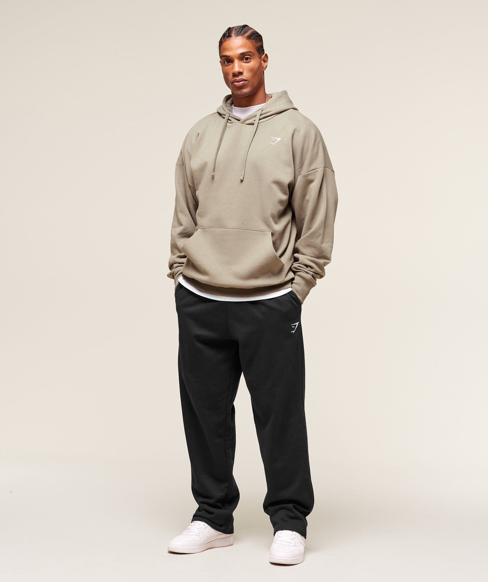 Gymshark Crest Oversized Hoodie - Linen Brown