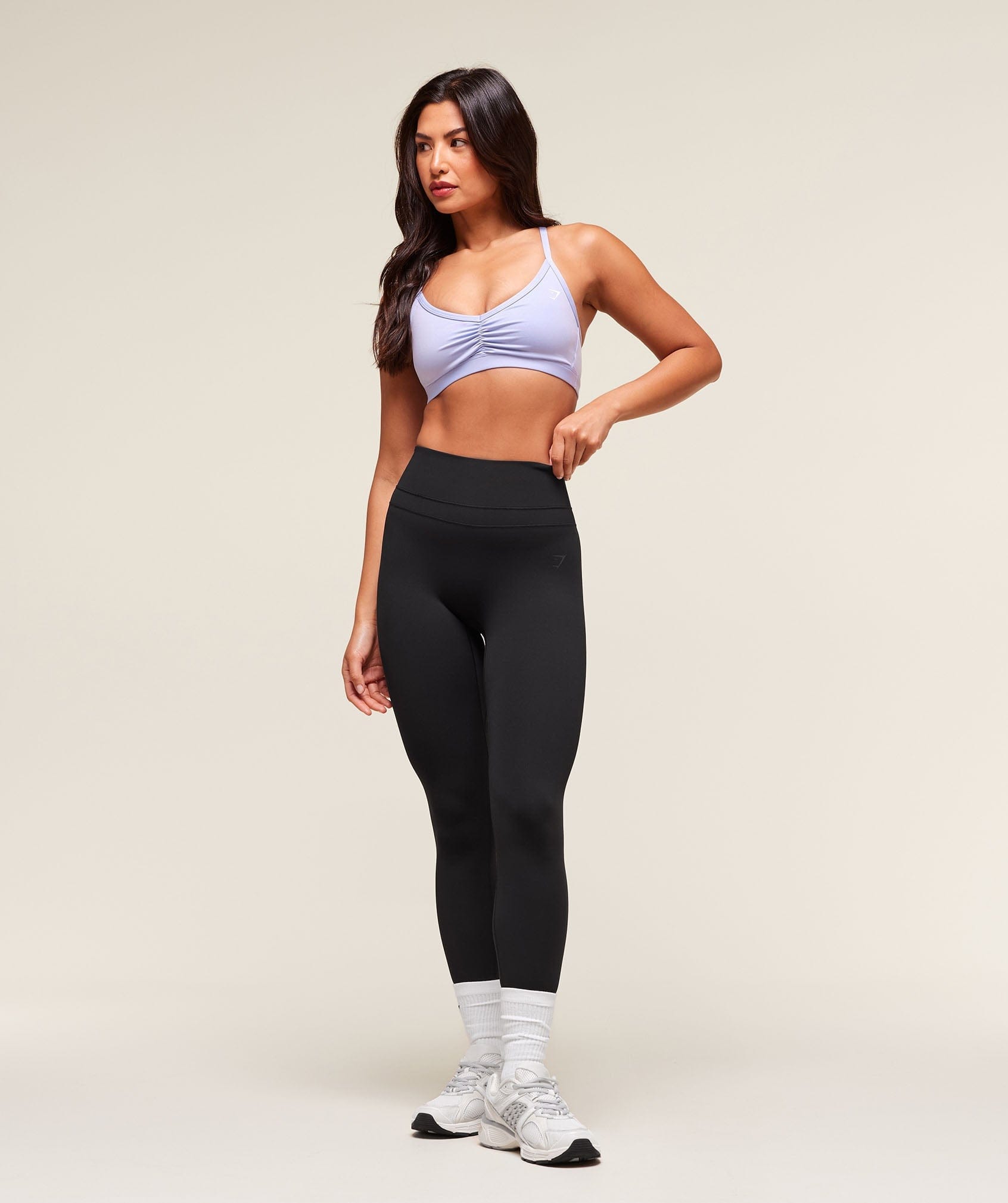 Gymshark Ruched Strappy Sports Bra - Peri Blue