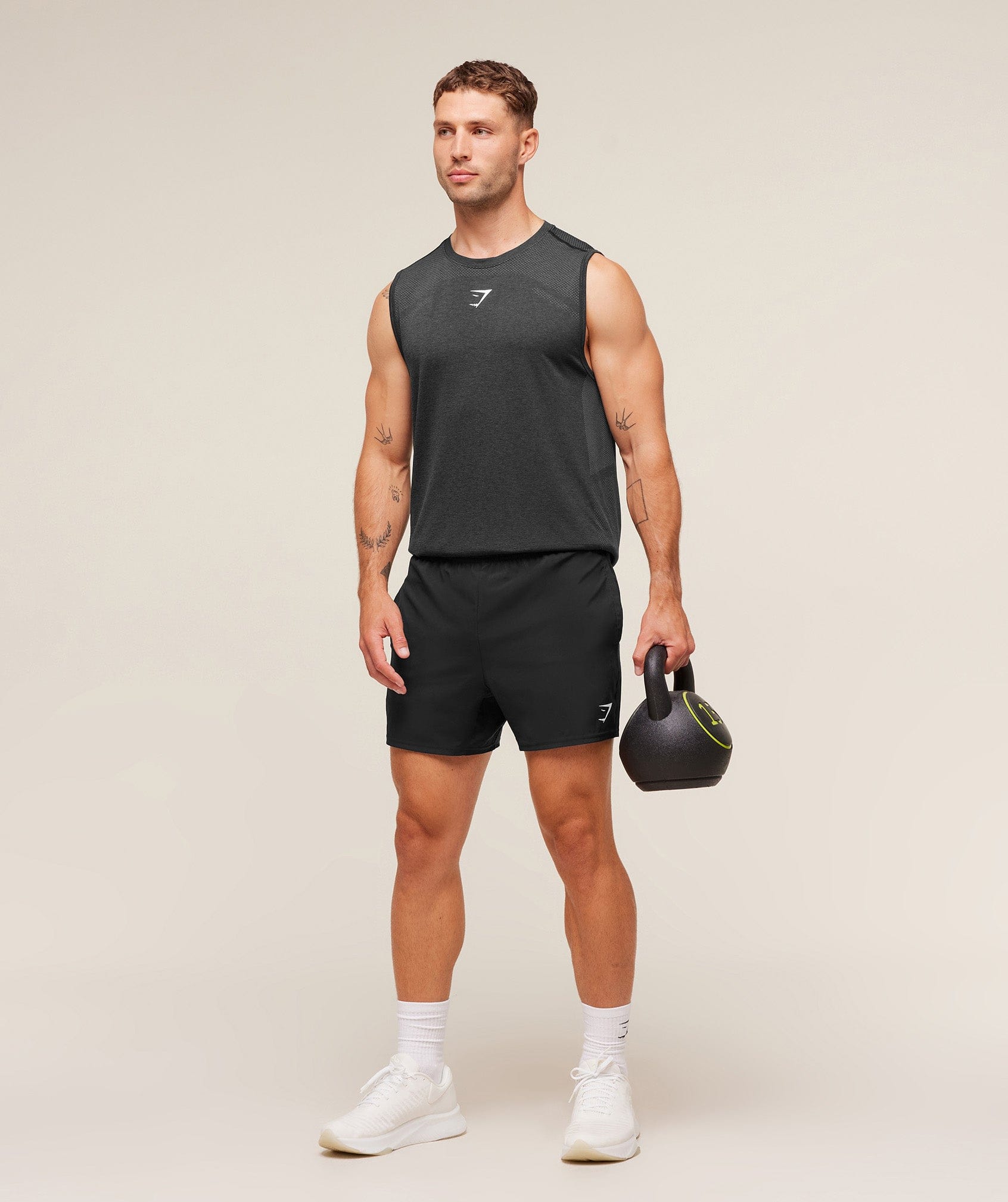 Gymshark Lightweight Seamless Tank - Black/Silhouette Grey