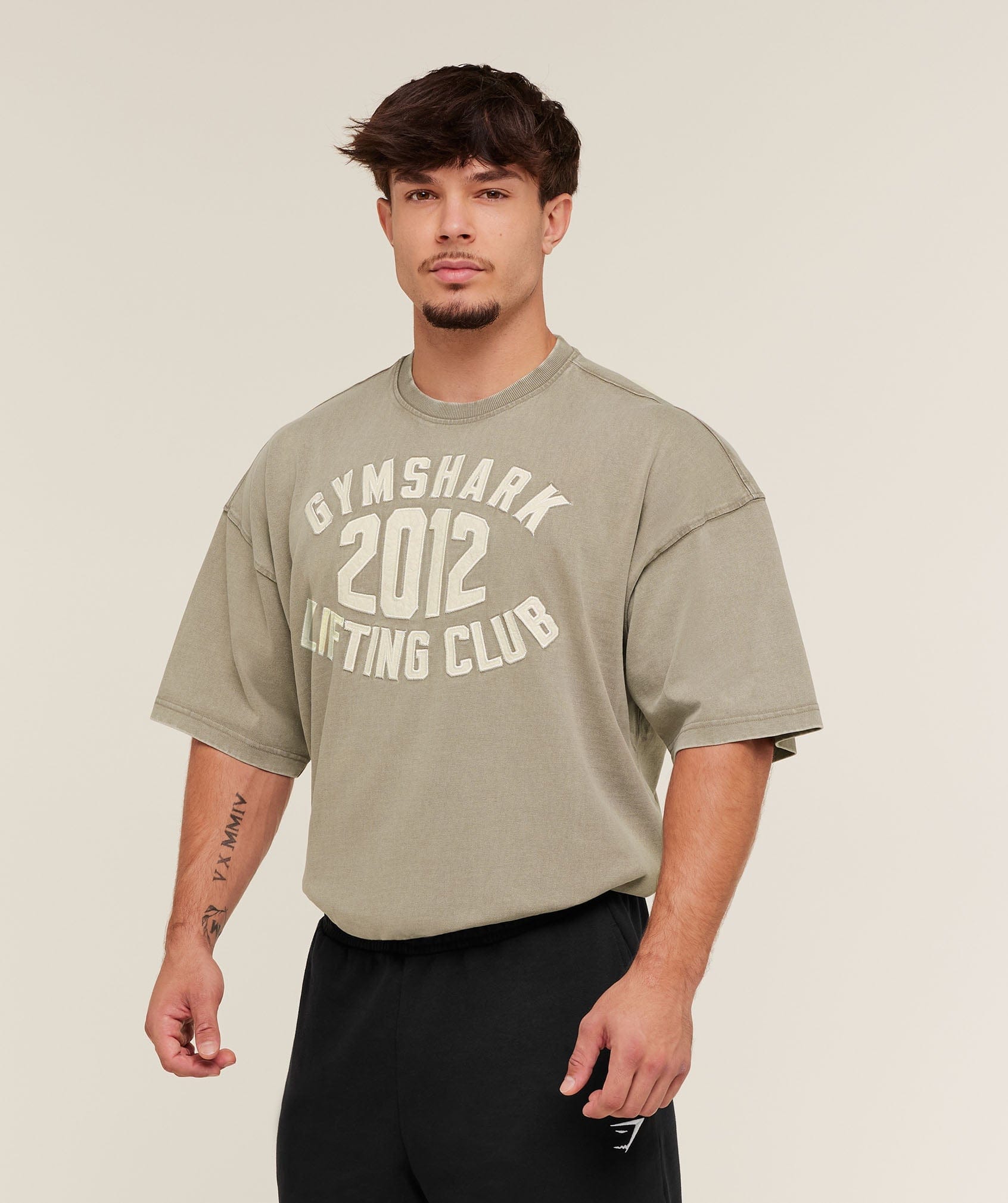 Gymshark 2012 Lifting Club T-Shirt - Linen Brown