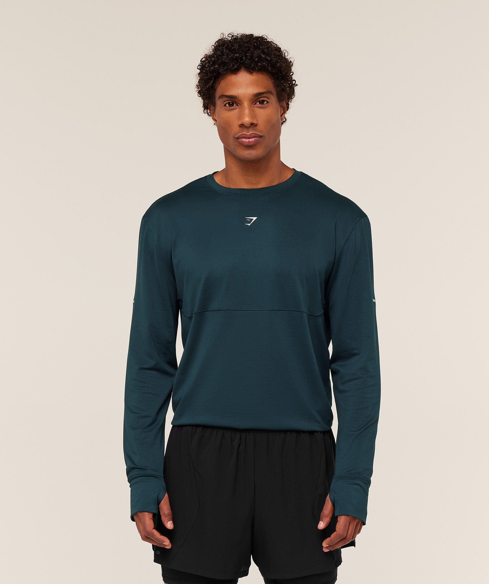 Gymshark Running Long Sleeve T-Shirt - Deep Petrol Blue
