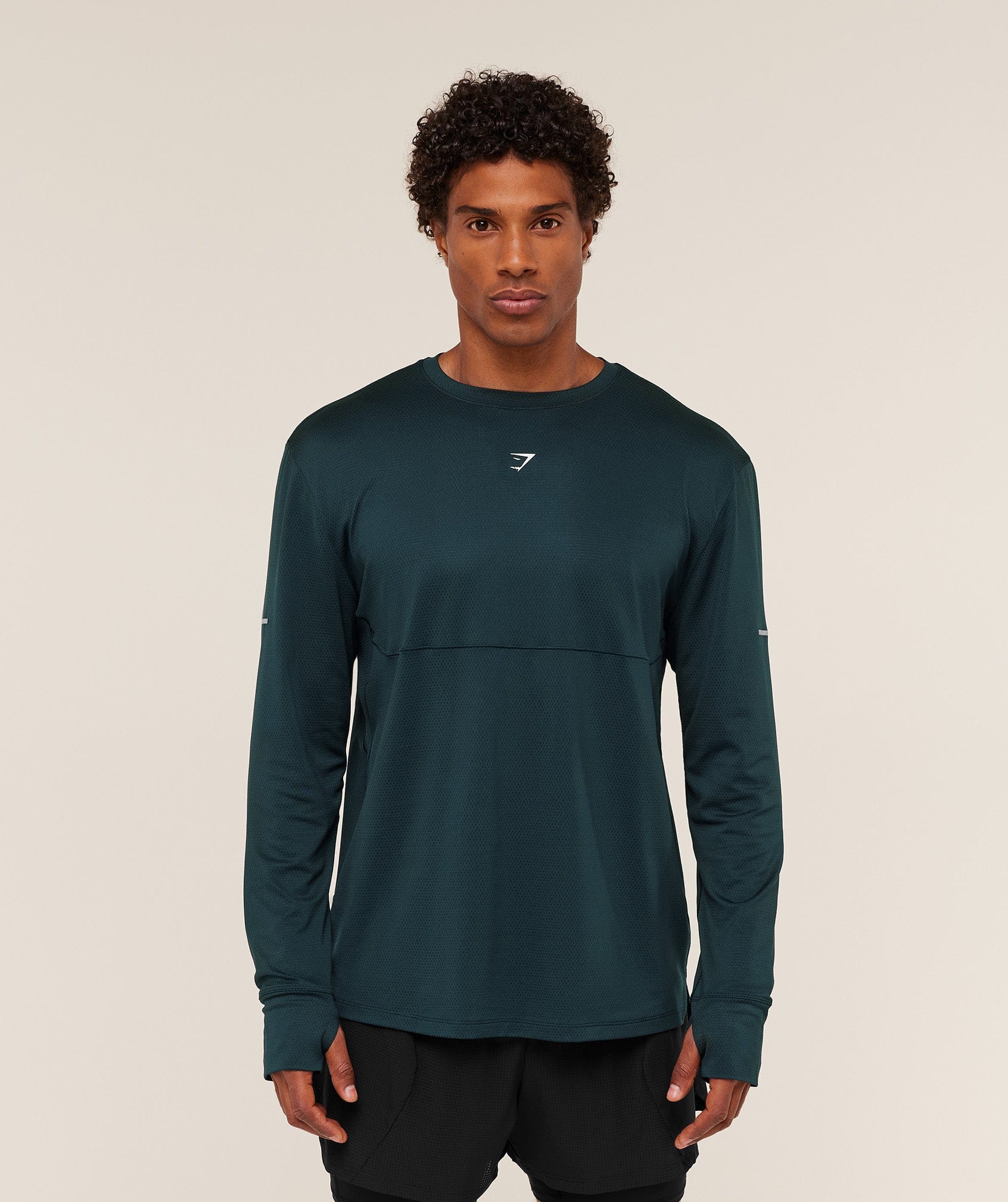 Gymshark Running Long Sleeve T-Shirt - Deep Petrol Blue