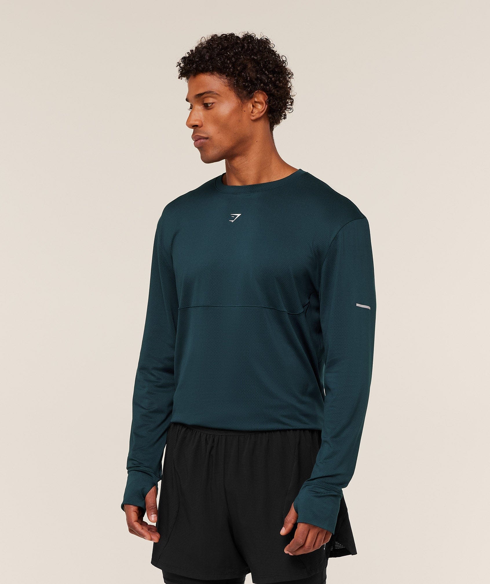 Gymshark Running Long Sleeve T-Shirt - Deep Petrol Blue