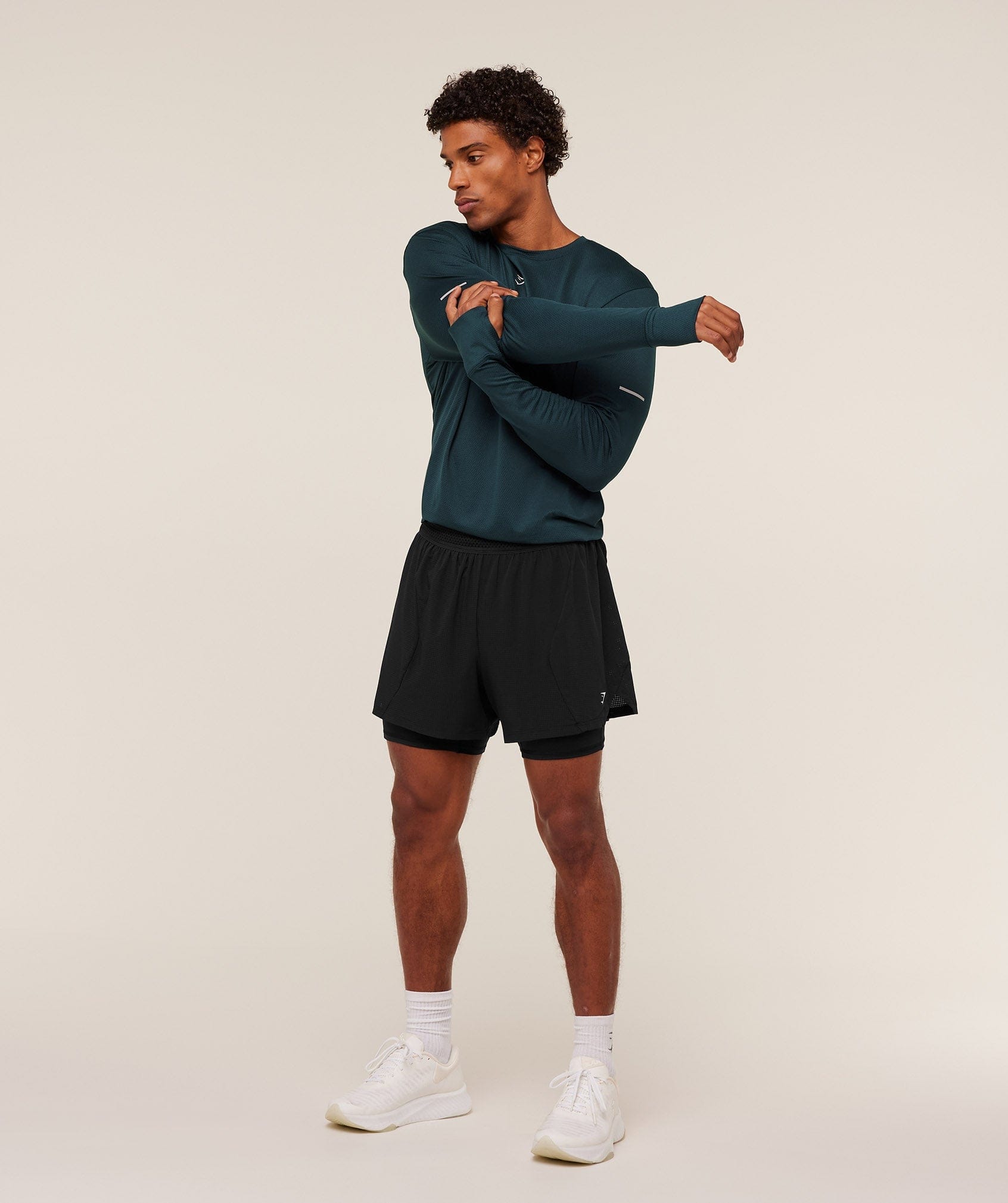 Gymshark Running Long Sleeve T-Shirt - Deep Petrol Blue