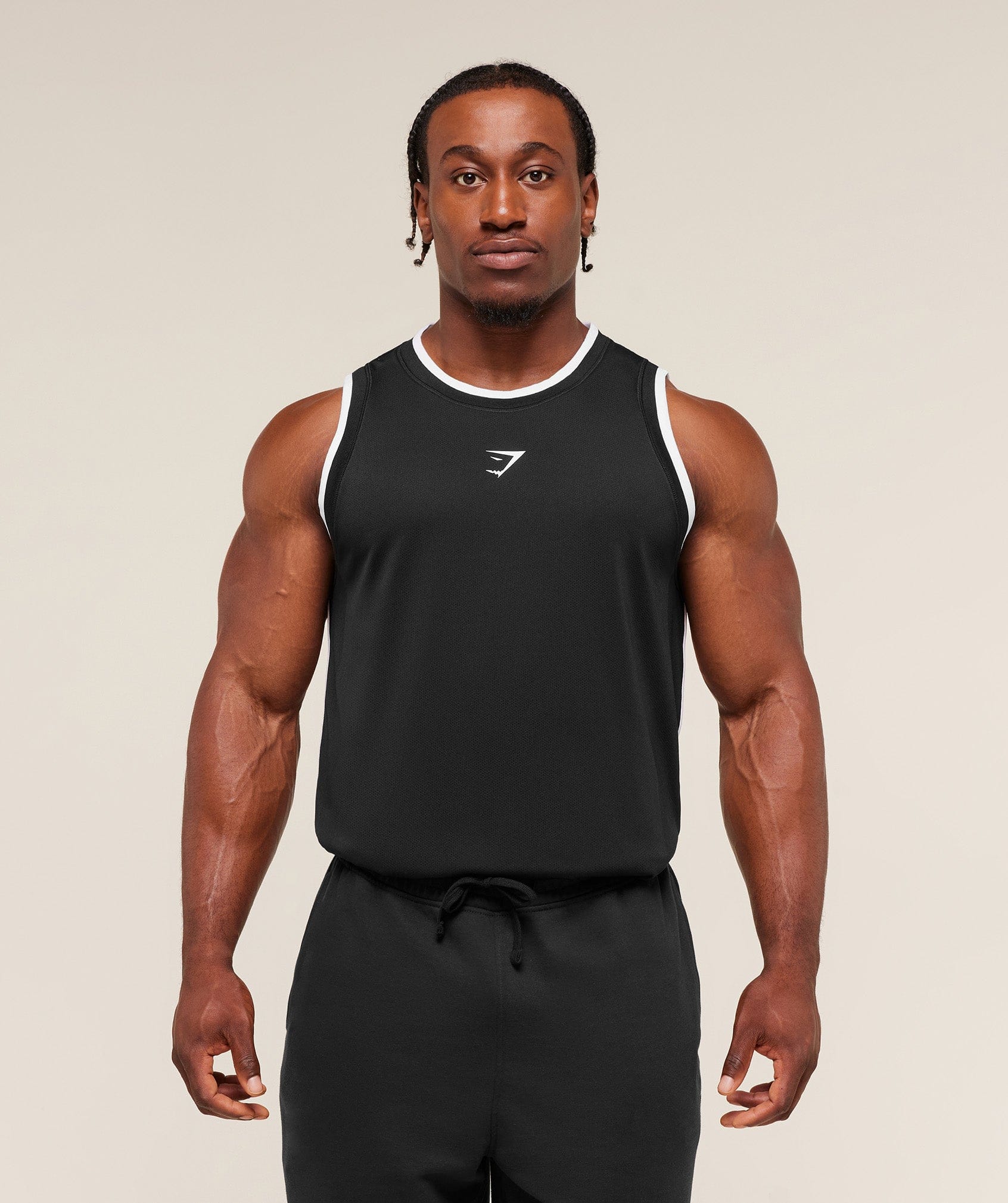 Gymshark Graphic Basketball Mesh Tank - Black