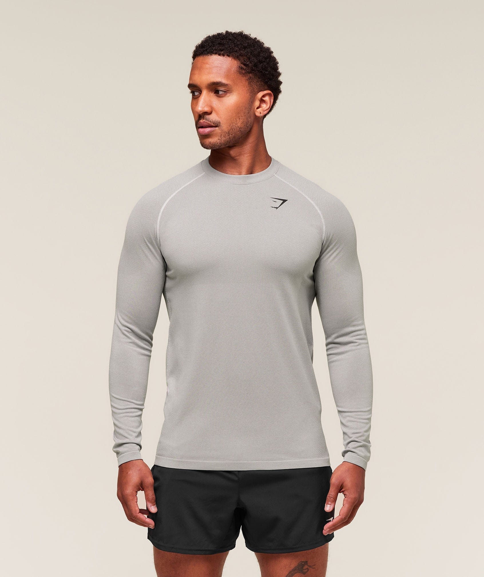 Gymshark Vital Long Sleeve T-Shirt - Light Grey/Smokey Grey