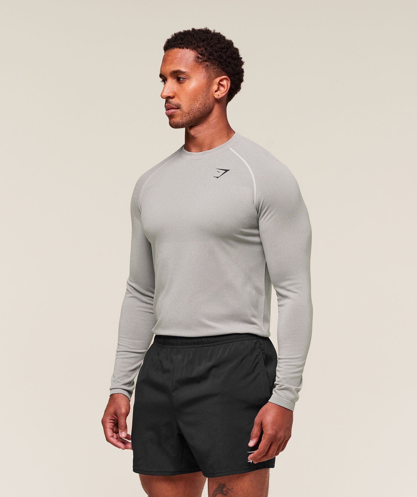 Gymshark Vital Long Sleeve T-Shirt - Light Grey/Smokey Grey