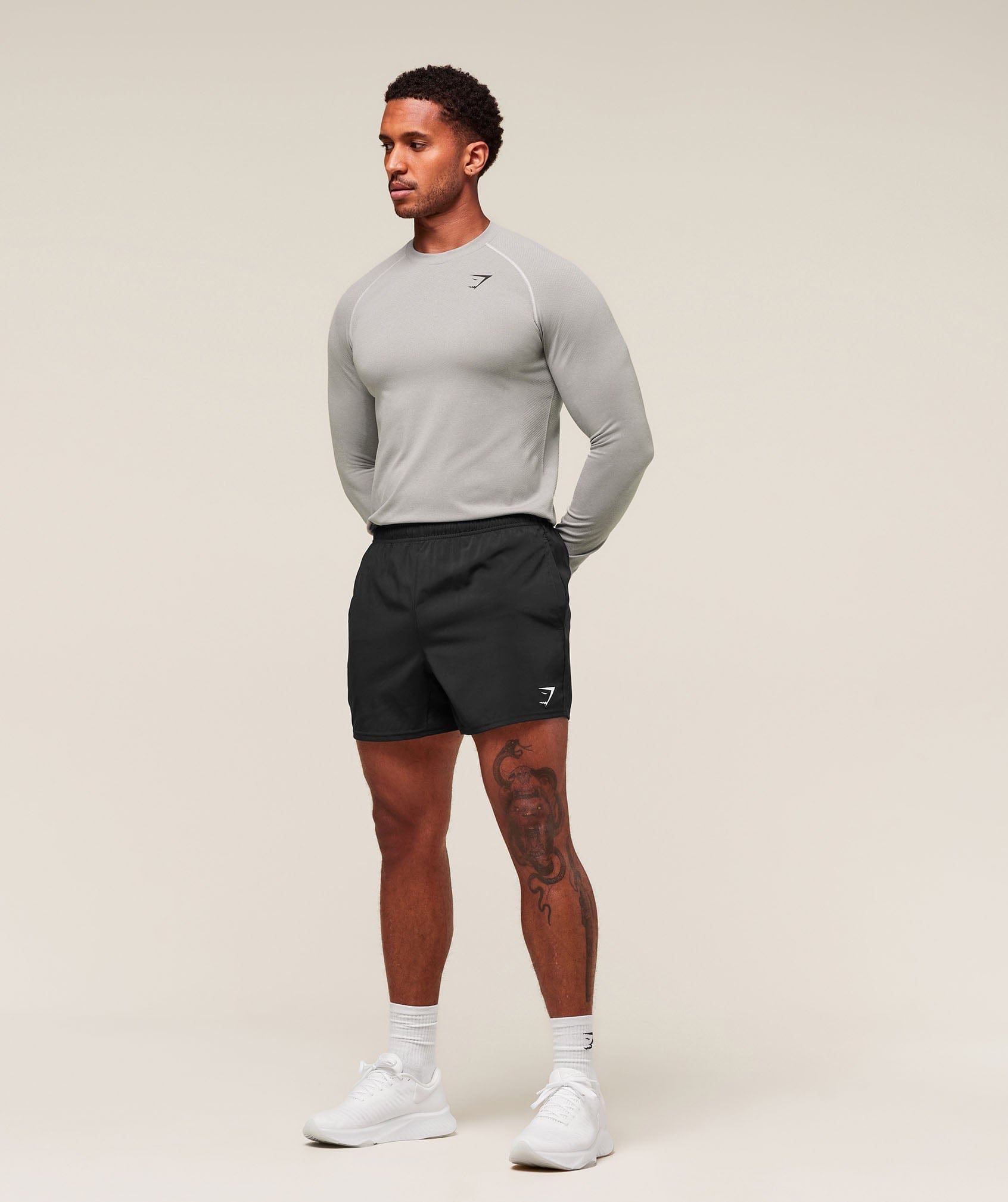 Gymshark Vital Long Sleeve T-Shirt - Light Grey/Smokey Grey