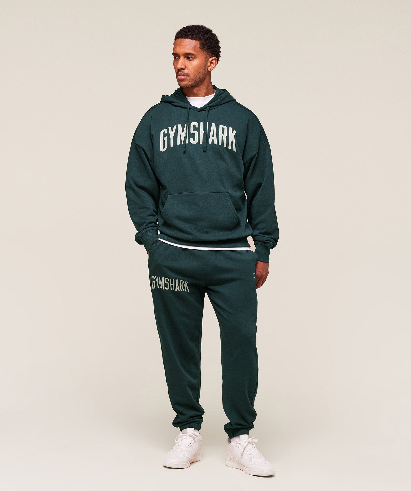 Gymshark Worn Graphic Hoodie - Deep Petrol Blue
